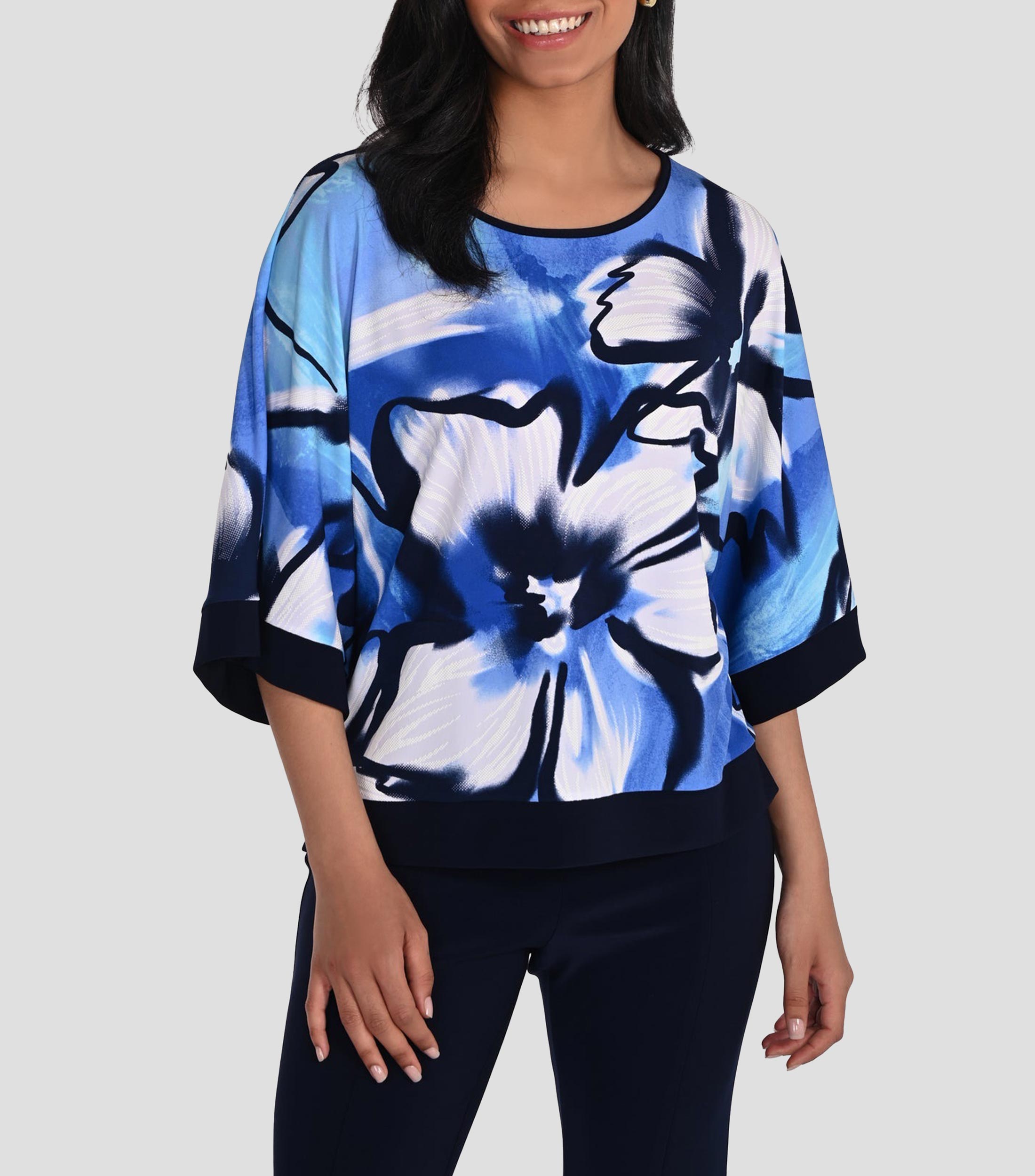 Blusa estampada manga 3/4 Mujer