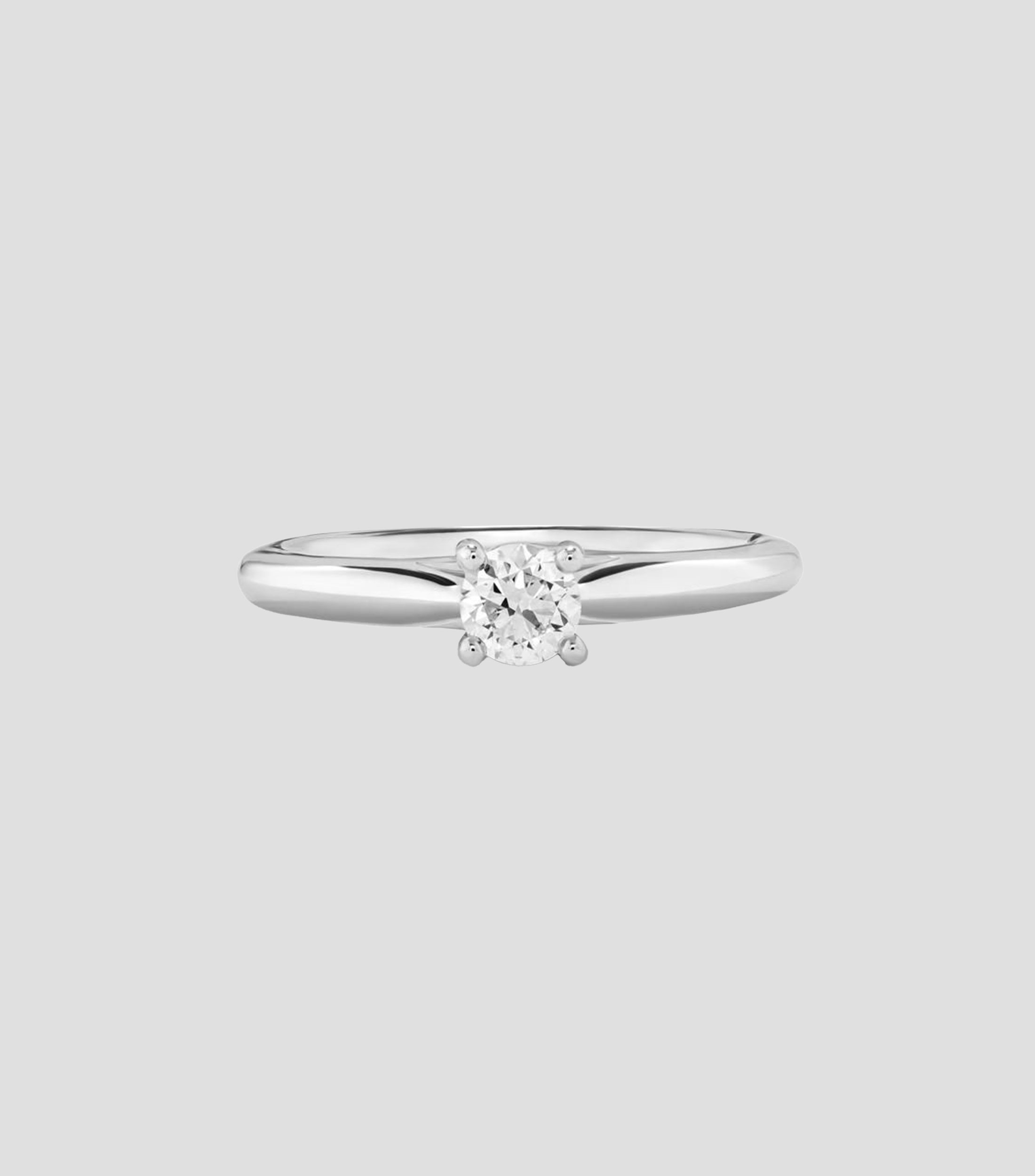 Anillo solitario en Oro blanco de 18 Kilates Compromiso con diamante Mujer
