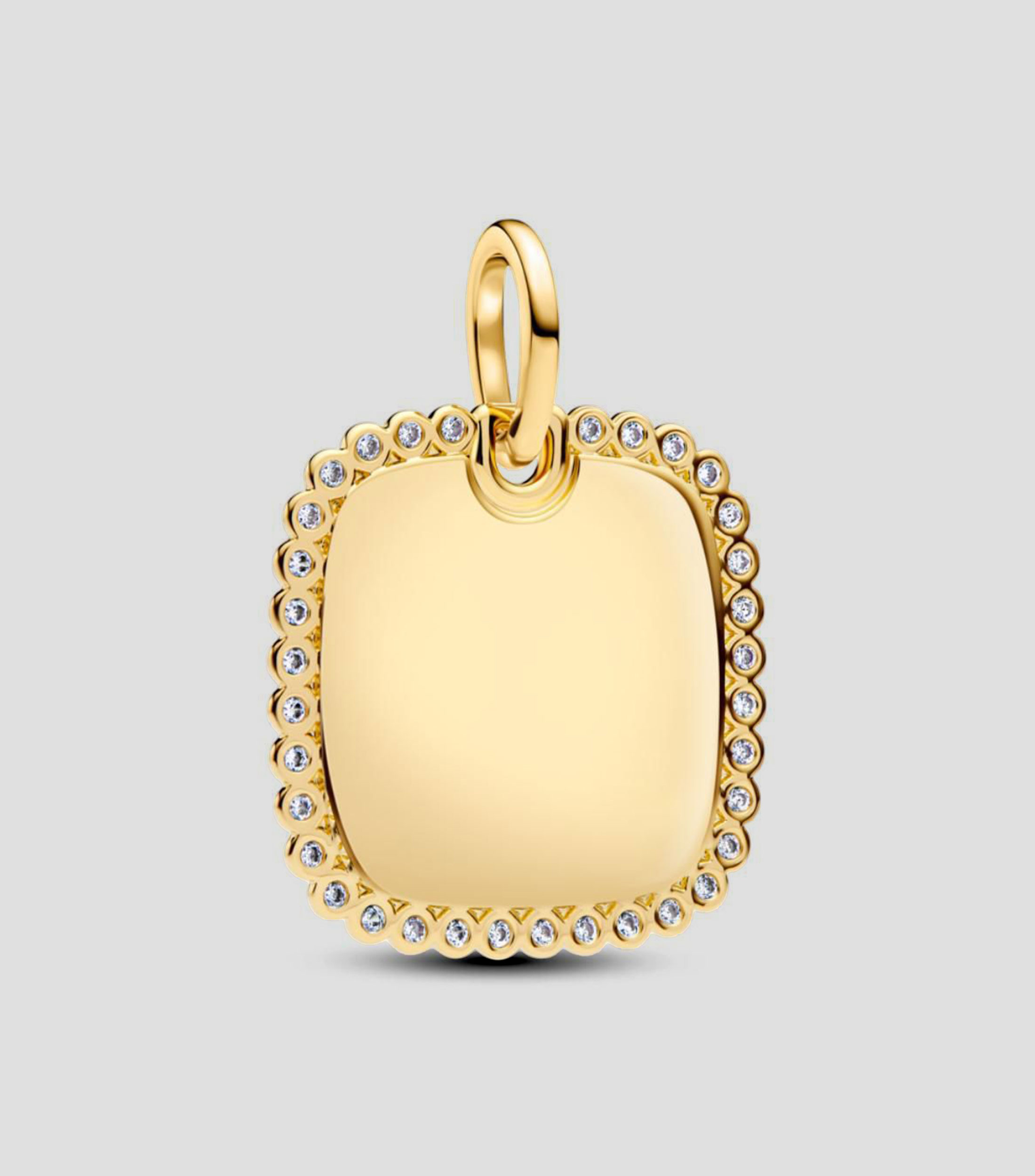 Dije cuadrado en plata con circonitas Mujer