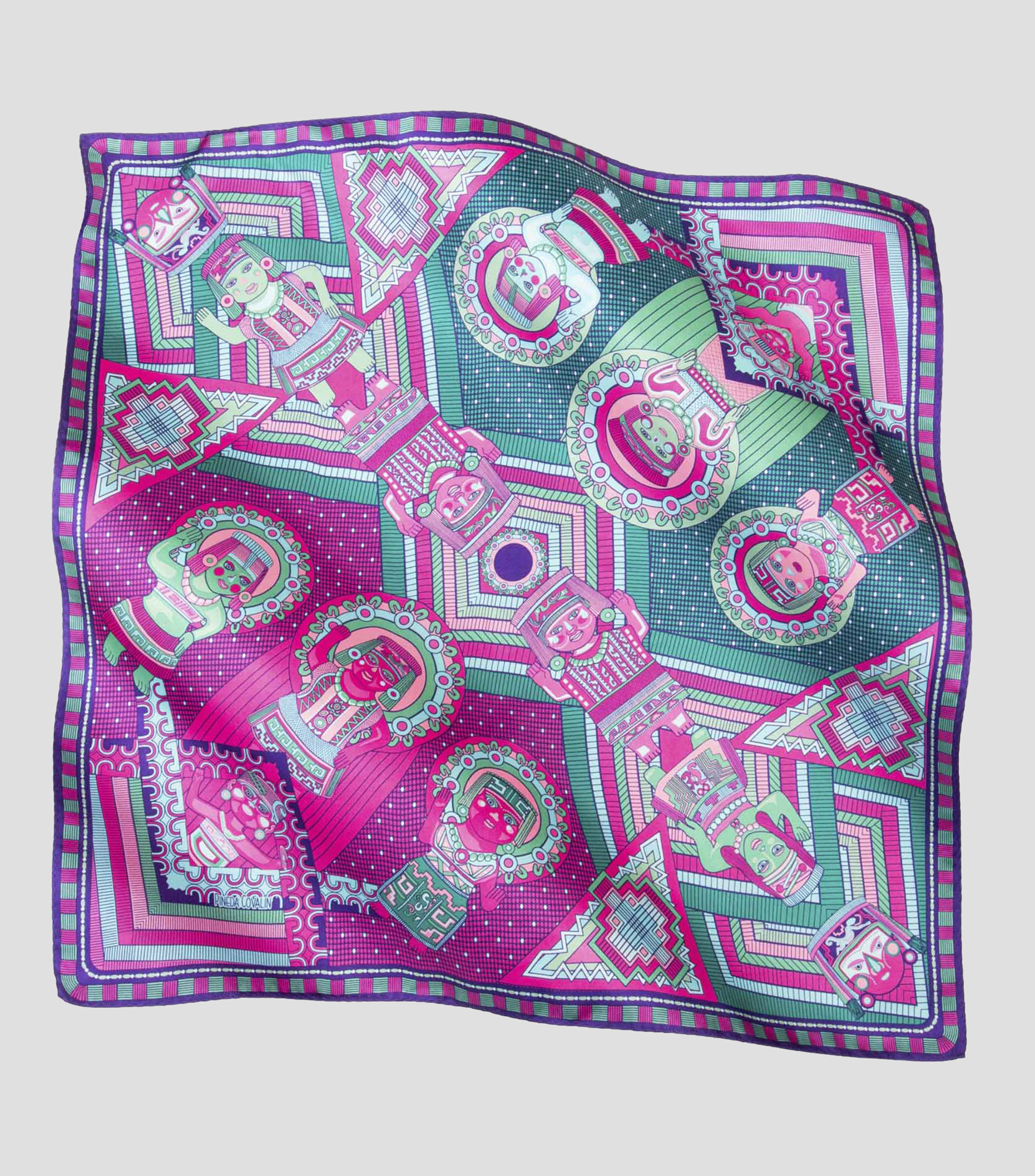 Mascada de seda estampada Mujer