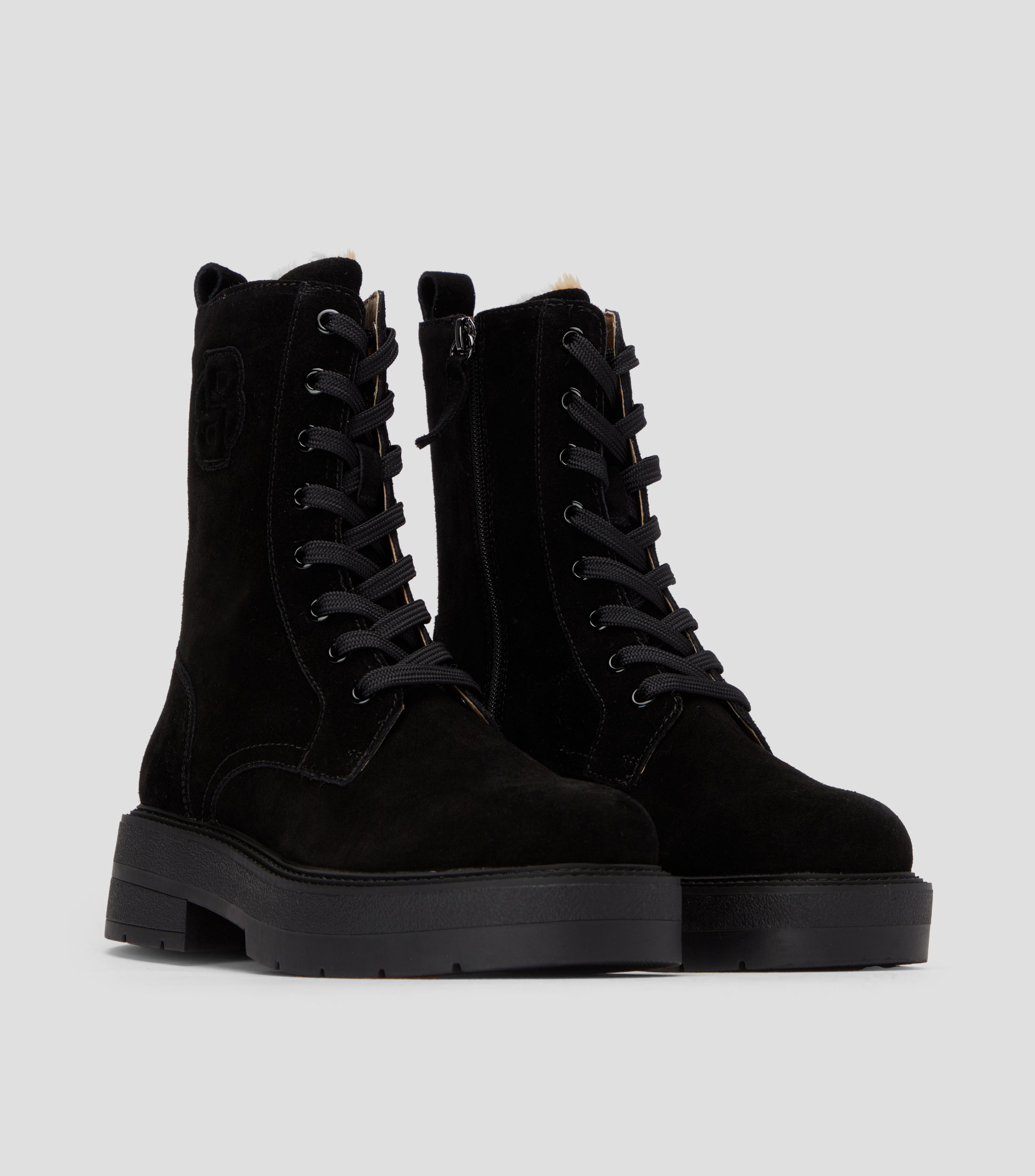 Botas Casuales medias en piel con tacón bajo Mujer