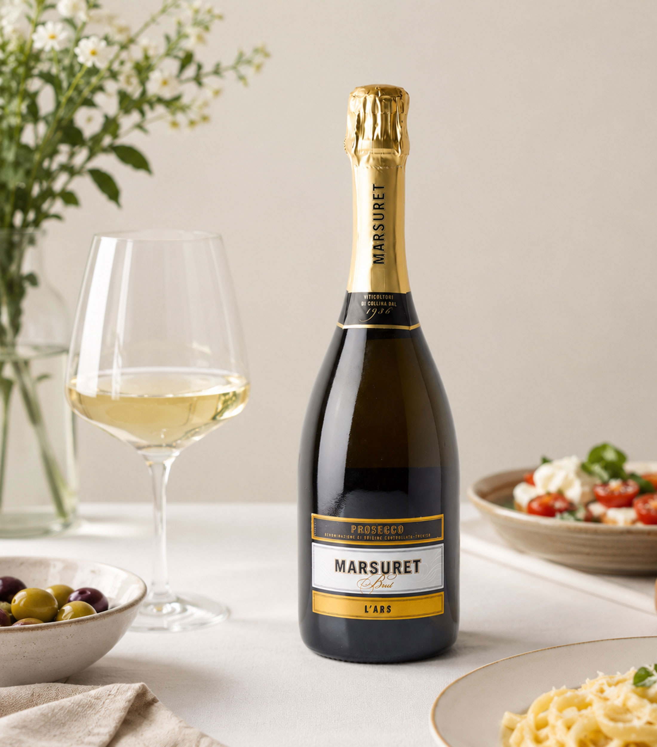 Vino espumoso glera Marsuret Prosseco Brut L’Ars, Italia, 750 ml