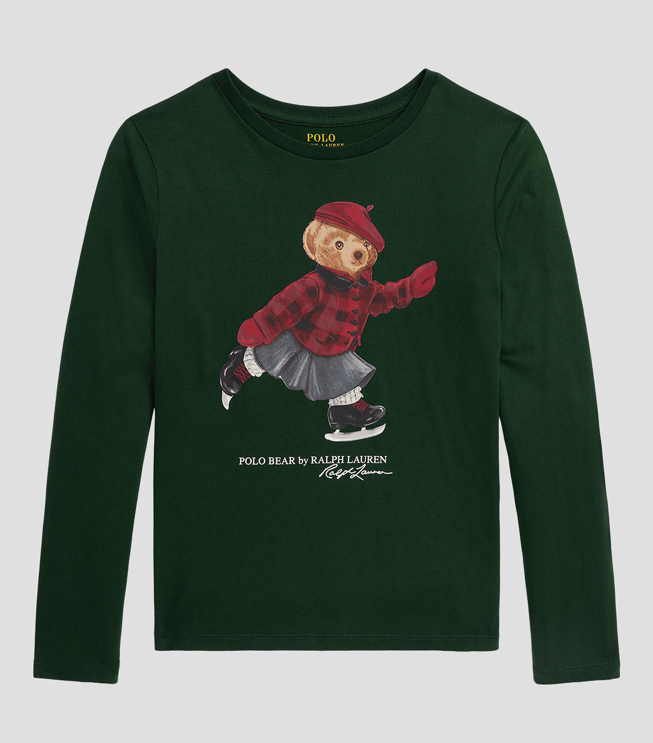 Playera cuello redondo manga larga con Oso Polo Niña