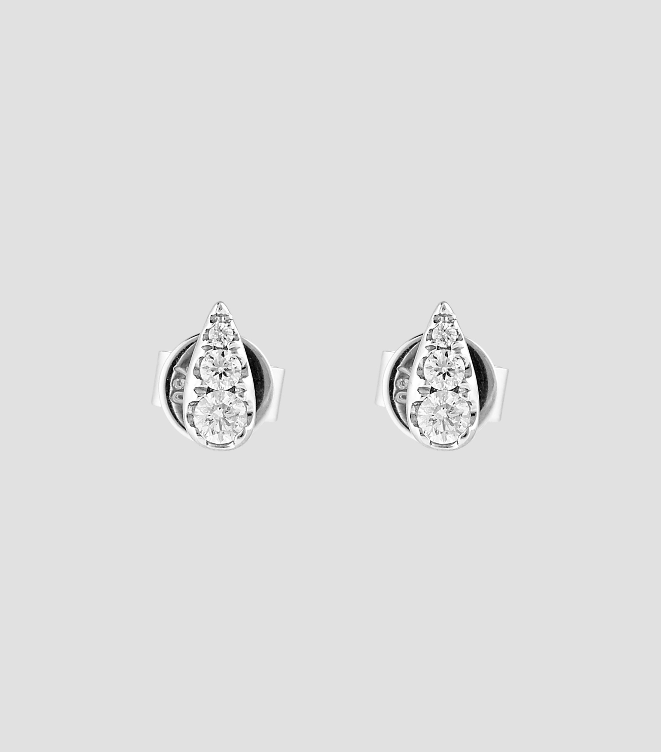 Broqueles en oro blanco de 18 kilates con diamantes Mujer