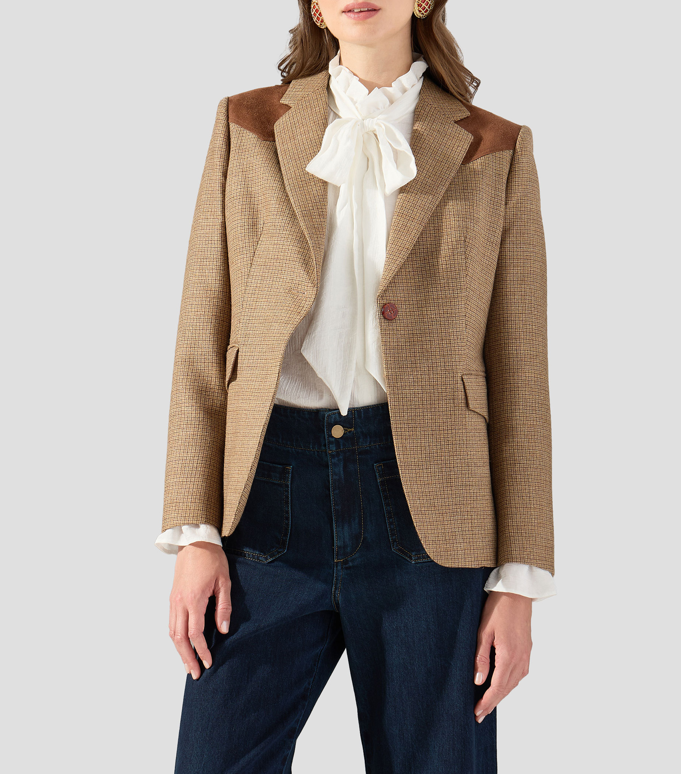 Blazer a cuadros Mujer