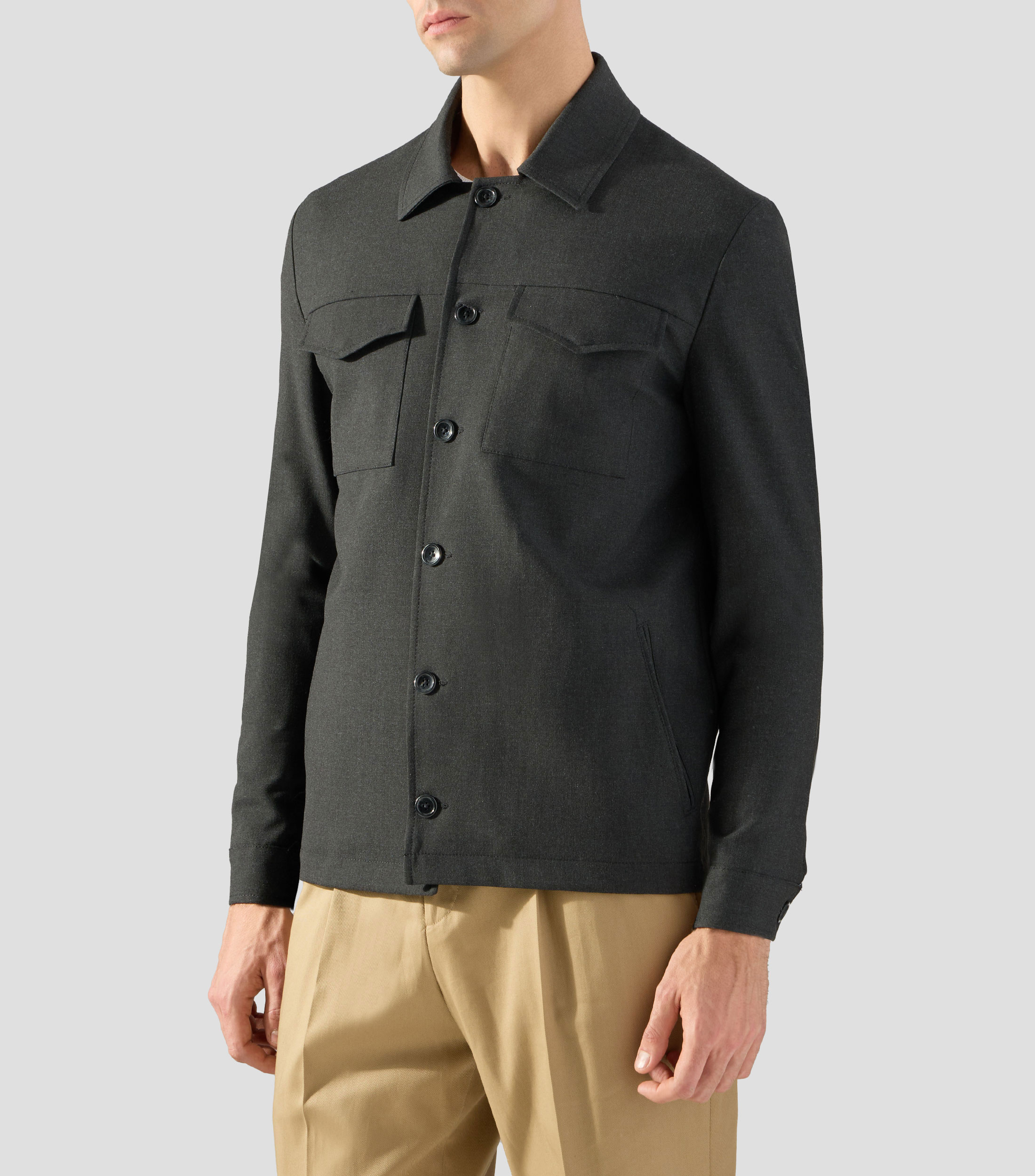 Sobrecamisa lisa manga larga Hombre