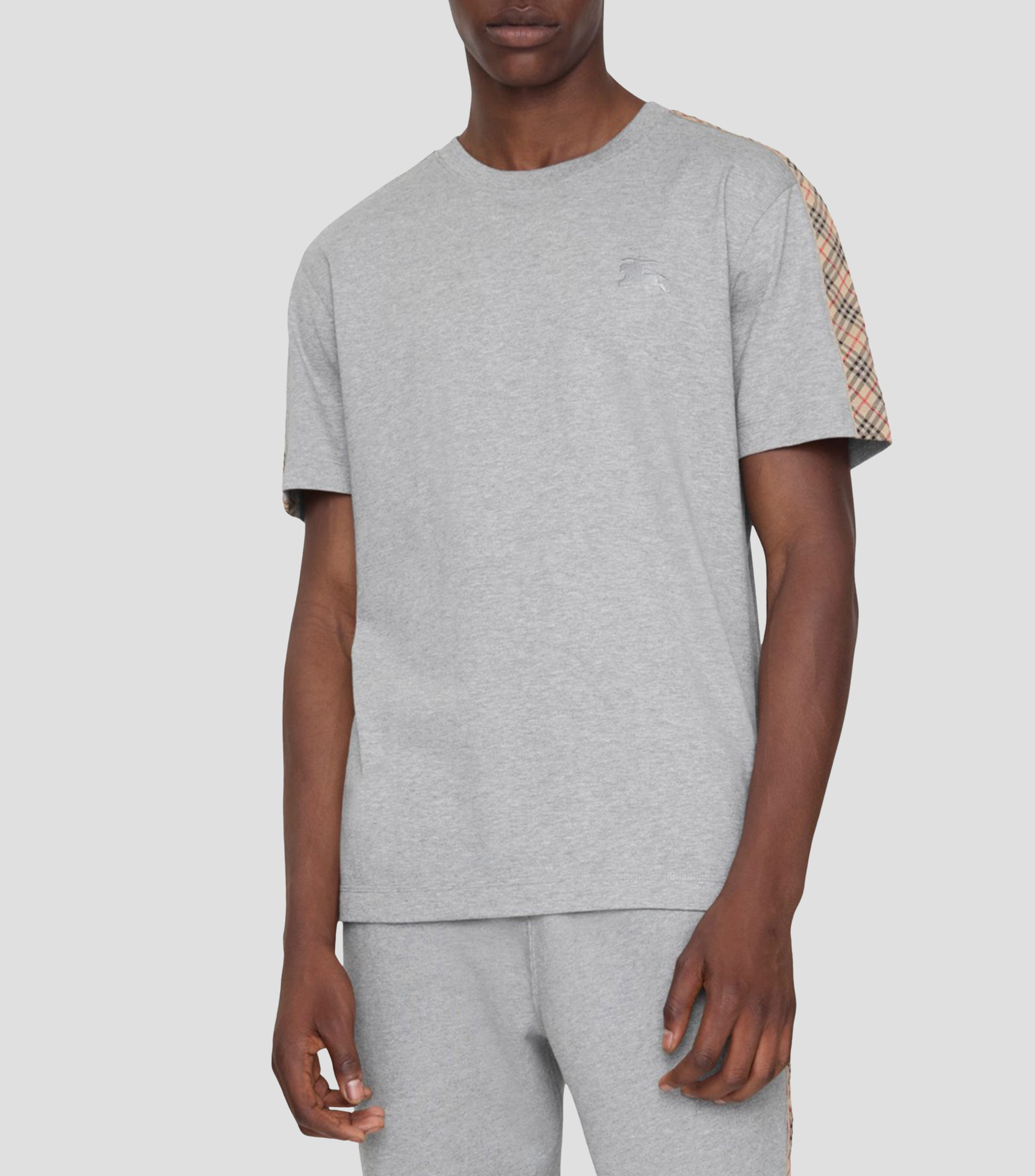 Playera cuello redondo de manga corta jaspeada Hombre