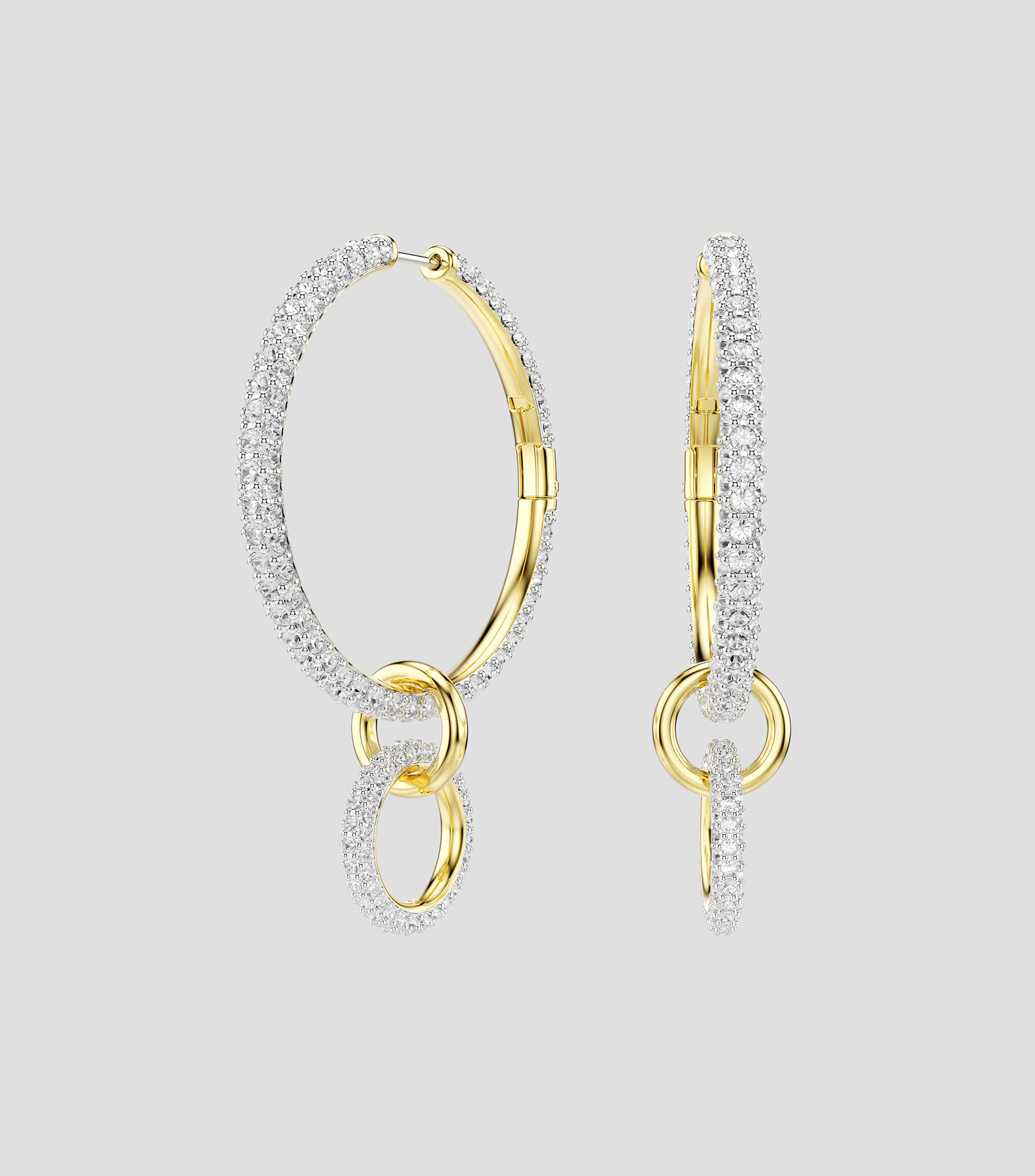 Pendientes Dextera Hoop White con cristal Swarovski Mujer