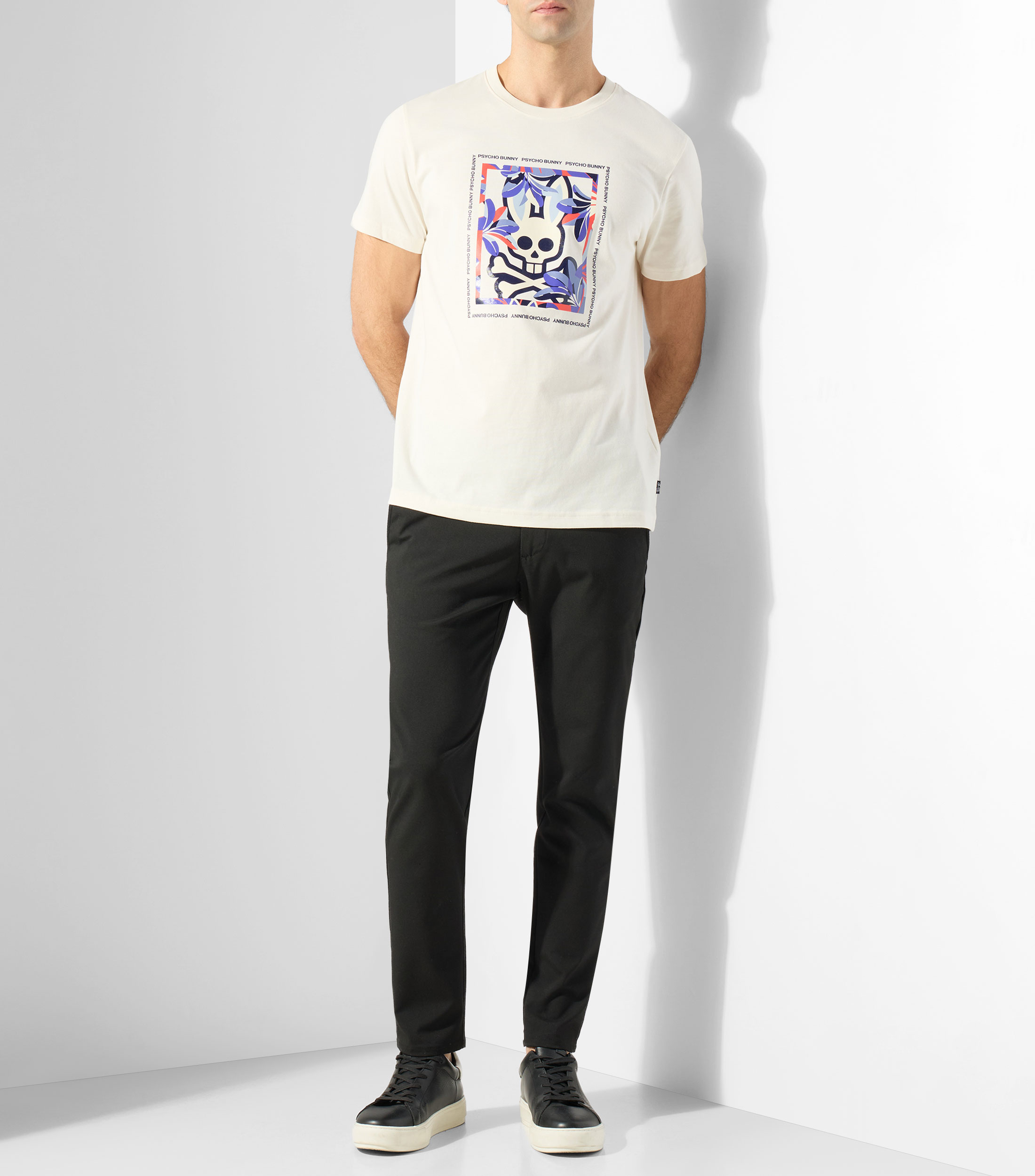 Playera cuello redondo manga corta estampada Hombre