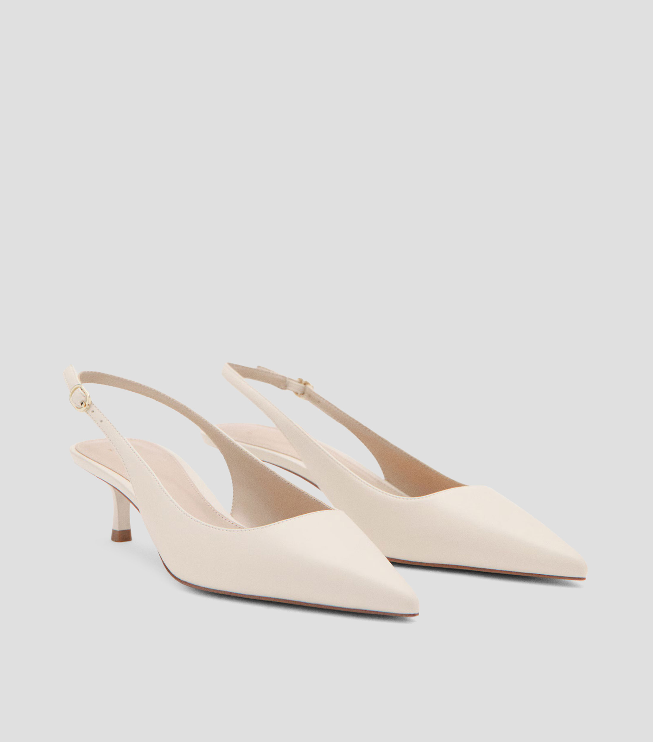 Zapatillas slingback con tacón medio y delgado Mujer