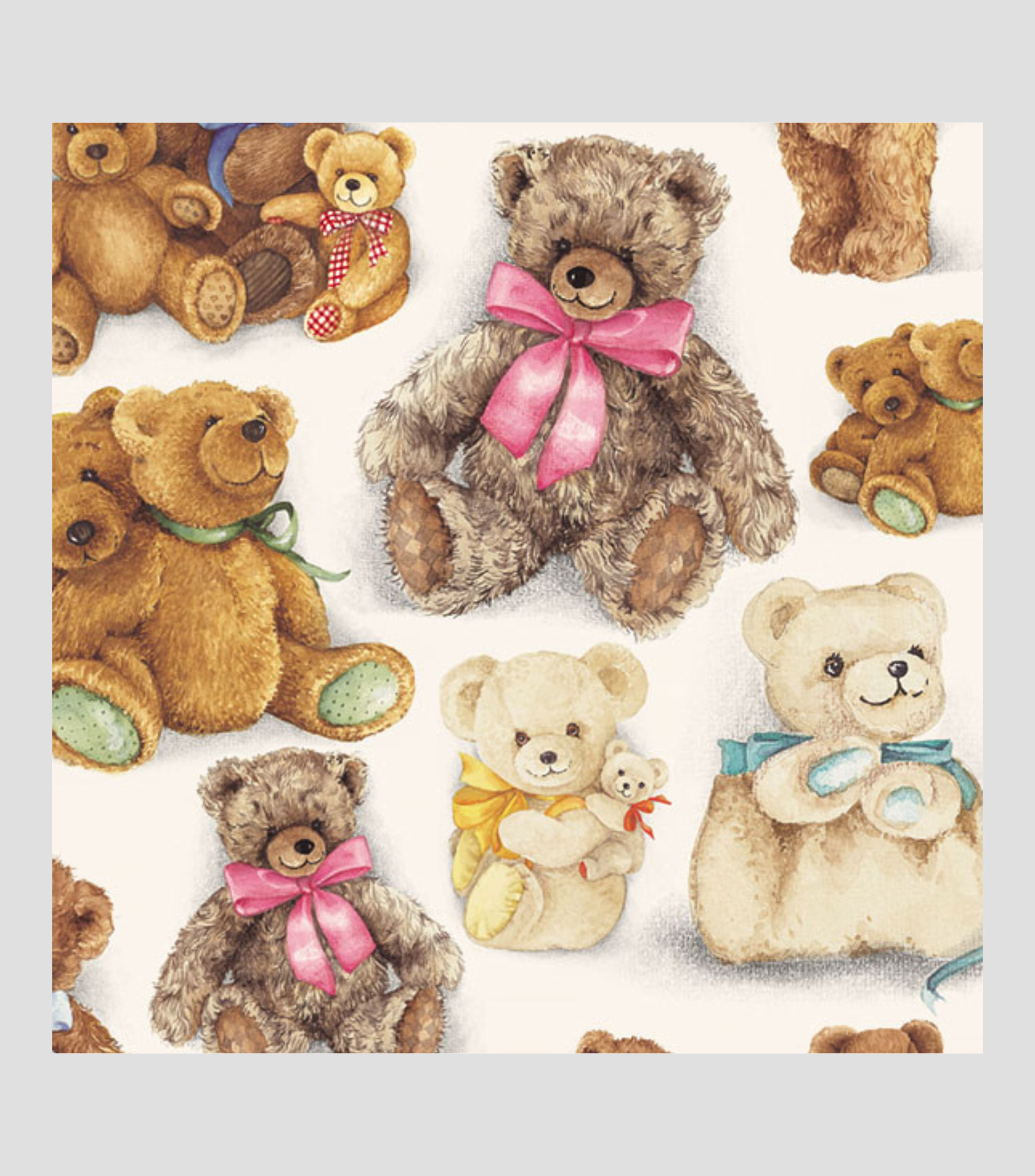 Pliego de papel Tassotti Osos de peluche 70 x 100 cm