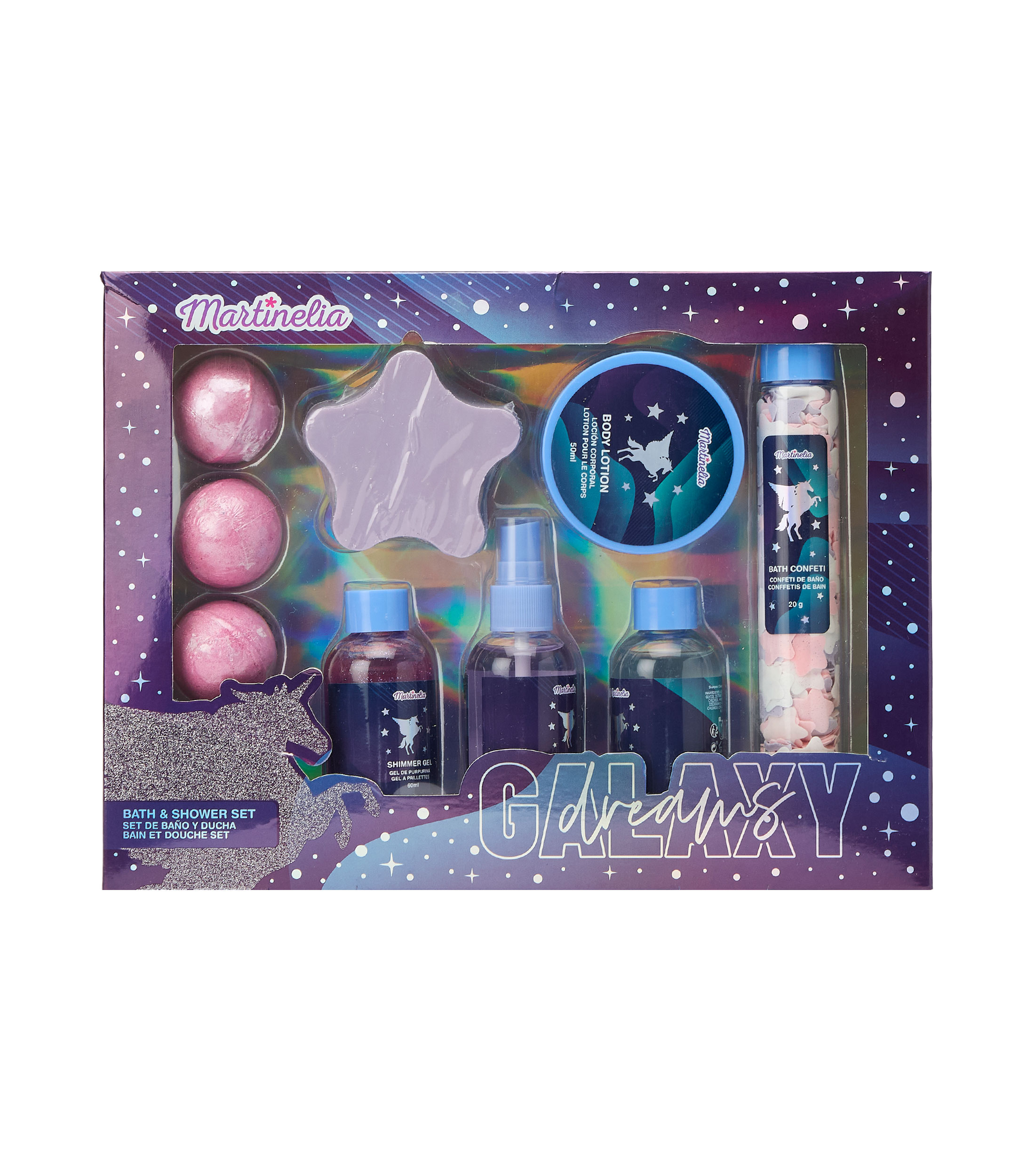 Set 9 piezas, para ducha Galaxy Dreams Niña