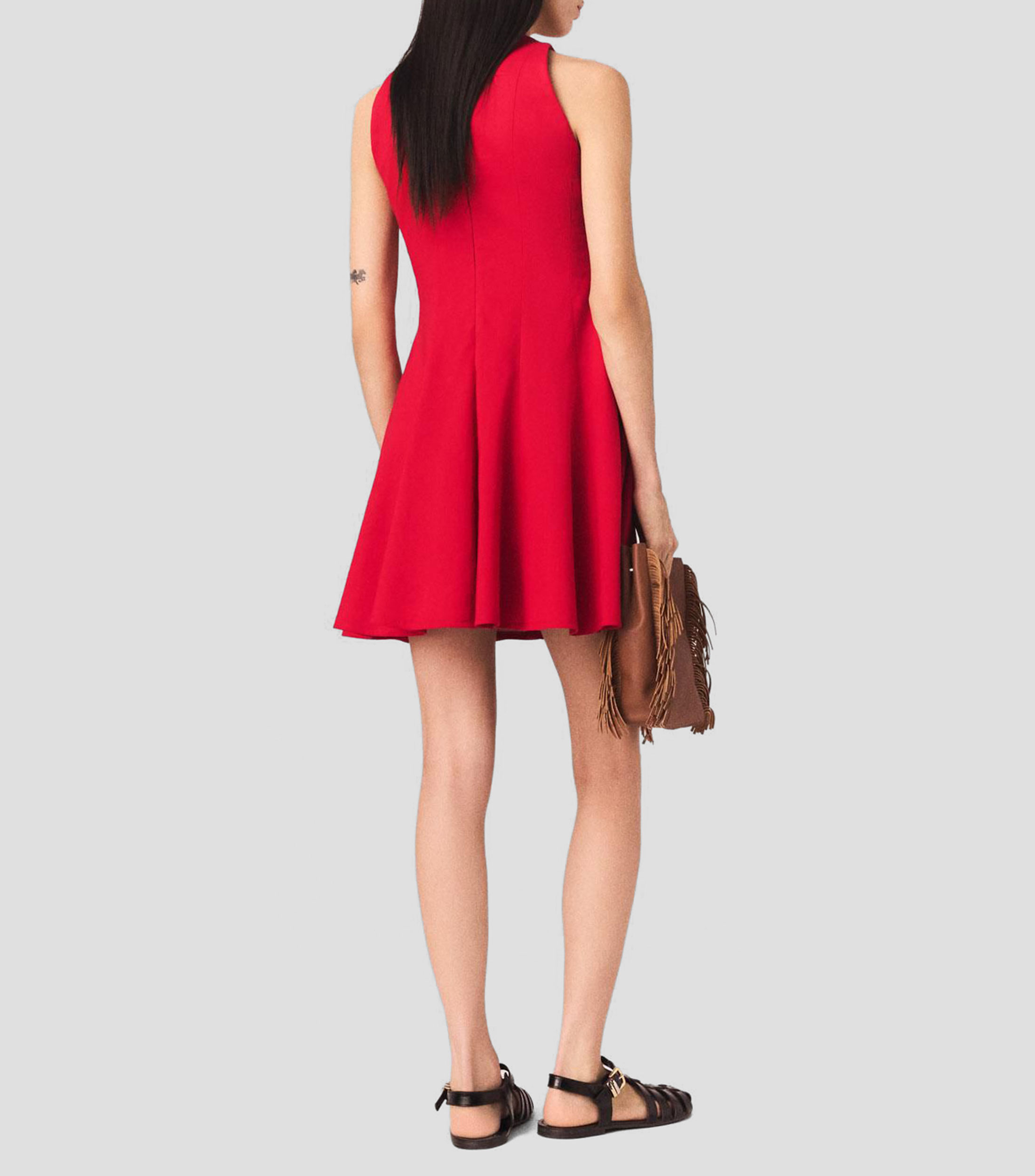 Vestido corto liso Mujer