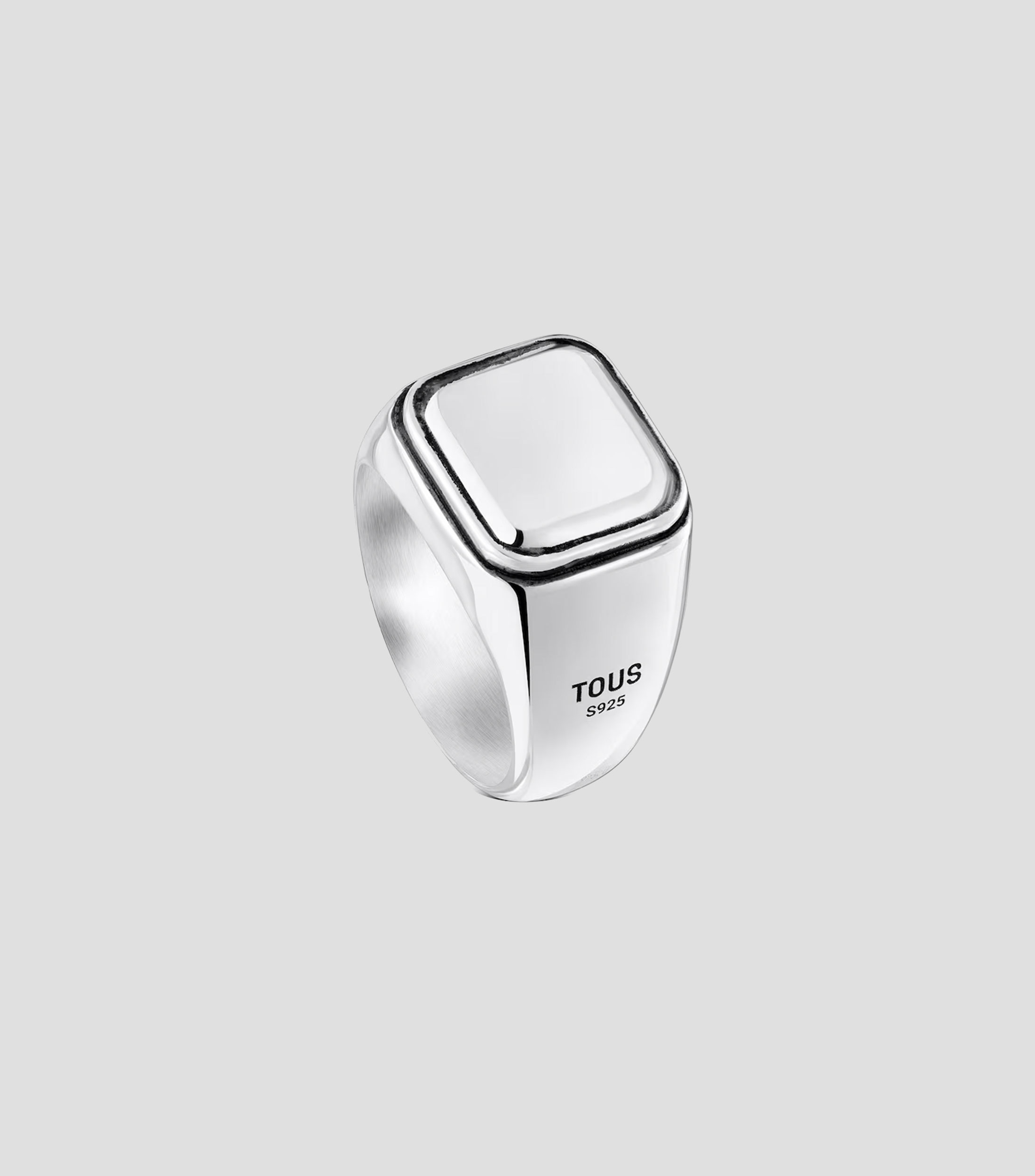 Anillo en plata tipo sello Hombre