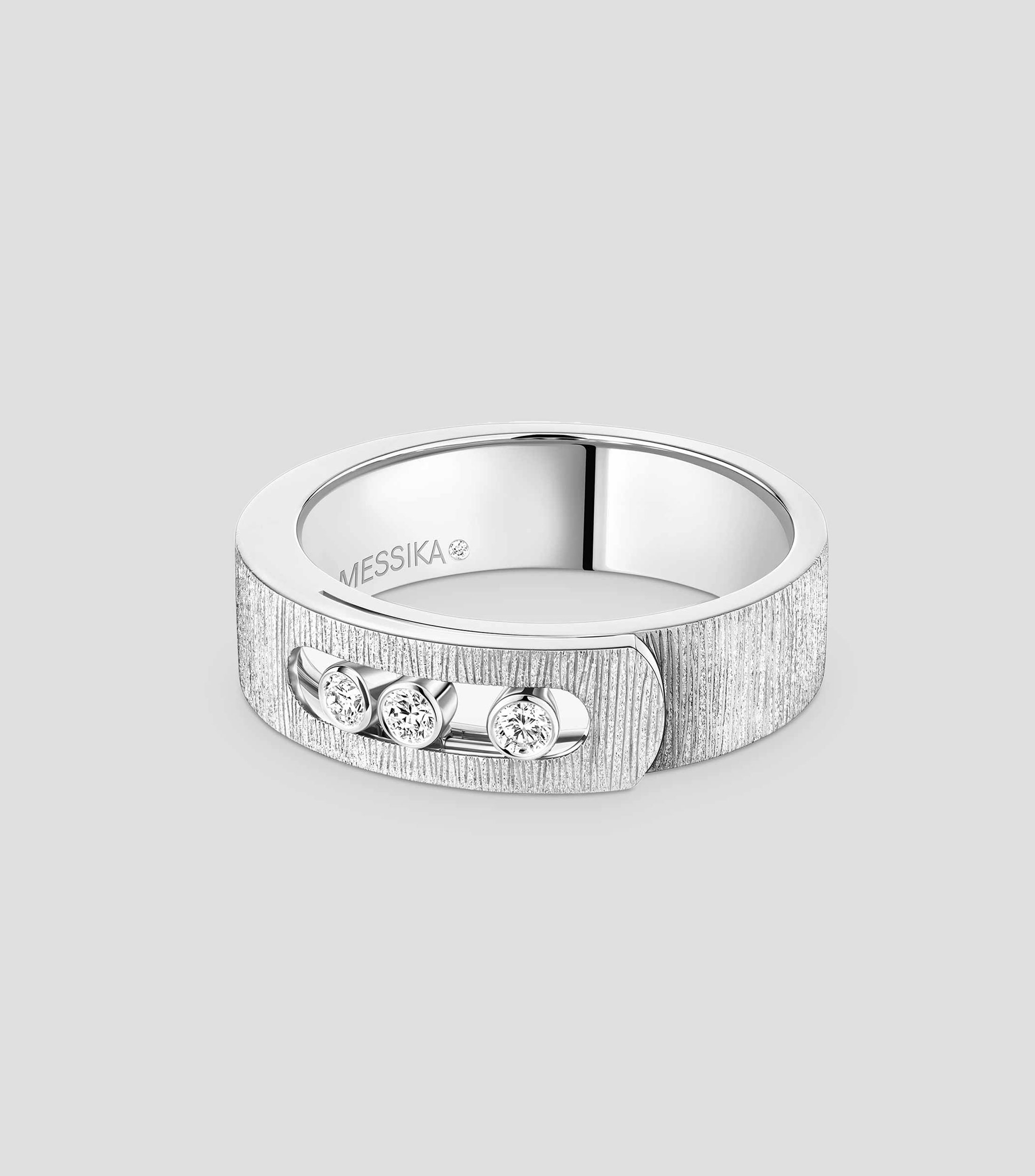 Anillo en oro blanco de 18 kilates con diamantes Move Noa Mujer