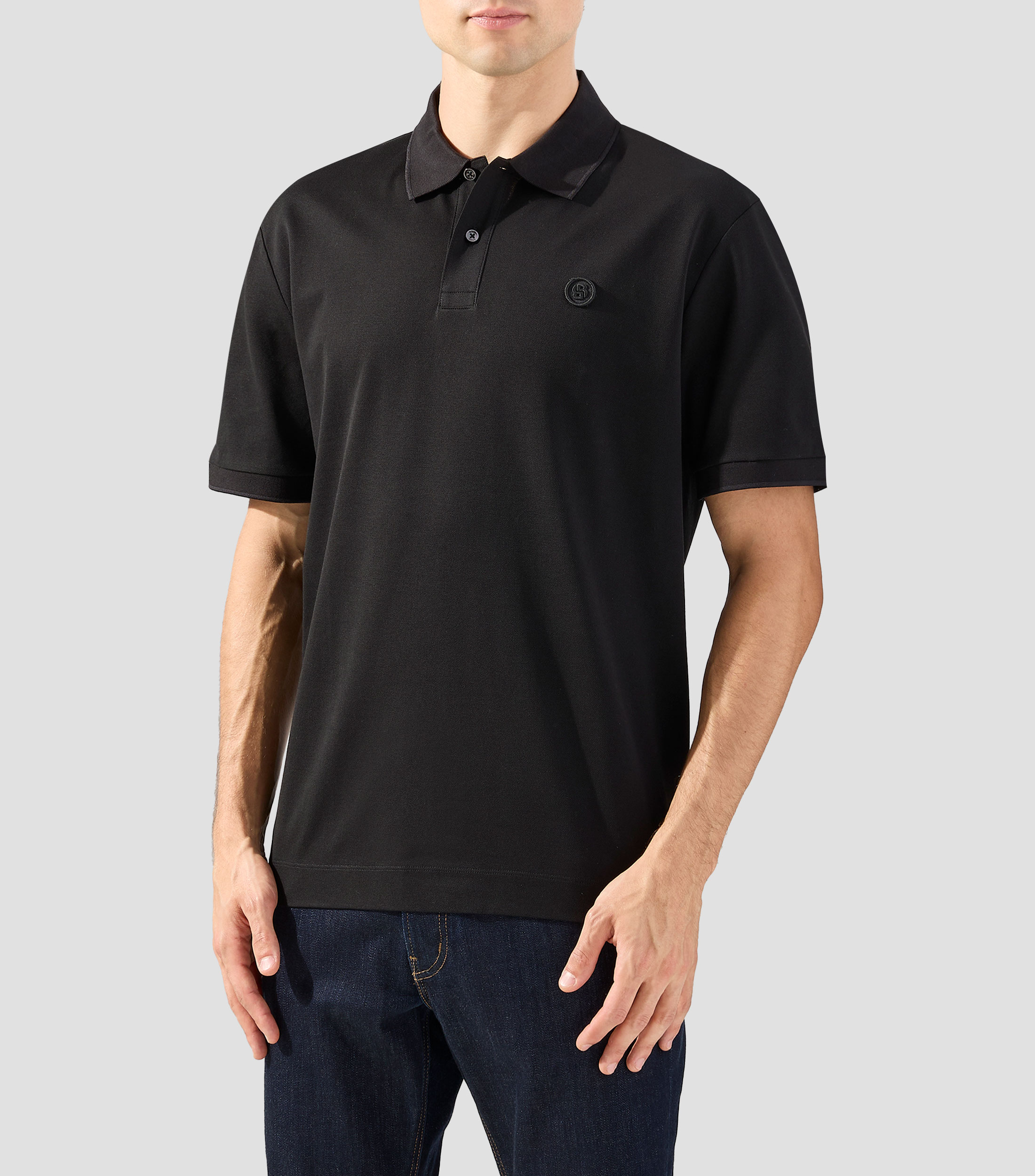 Playera tipo polo de manga corta lisa Hombre