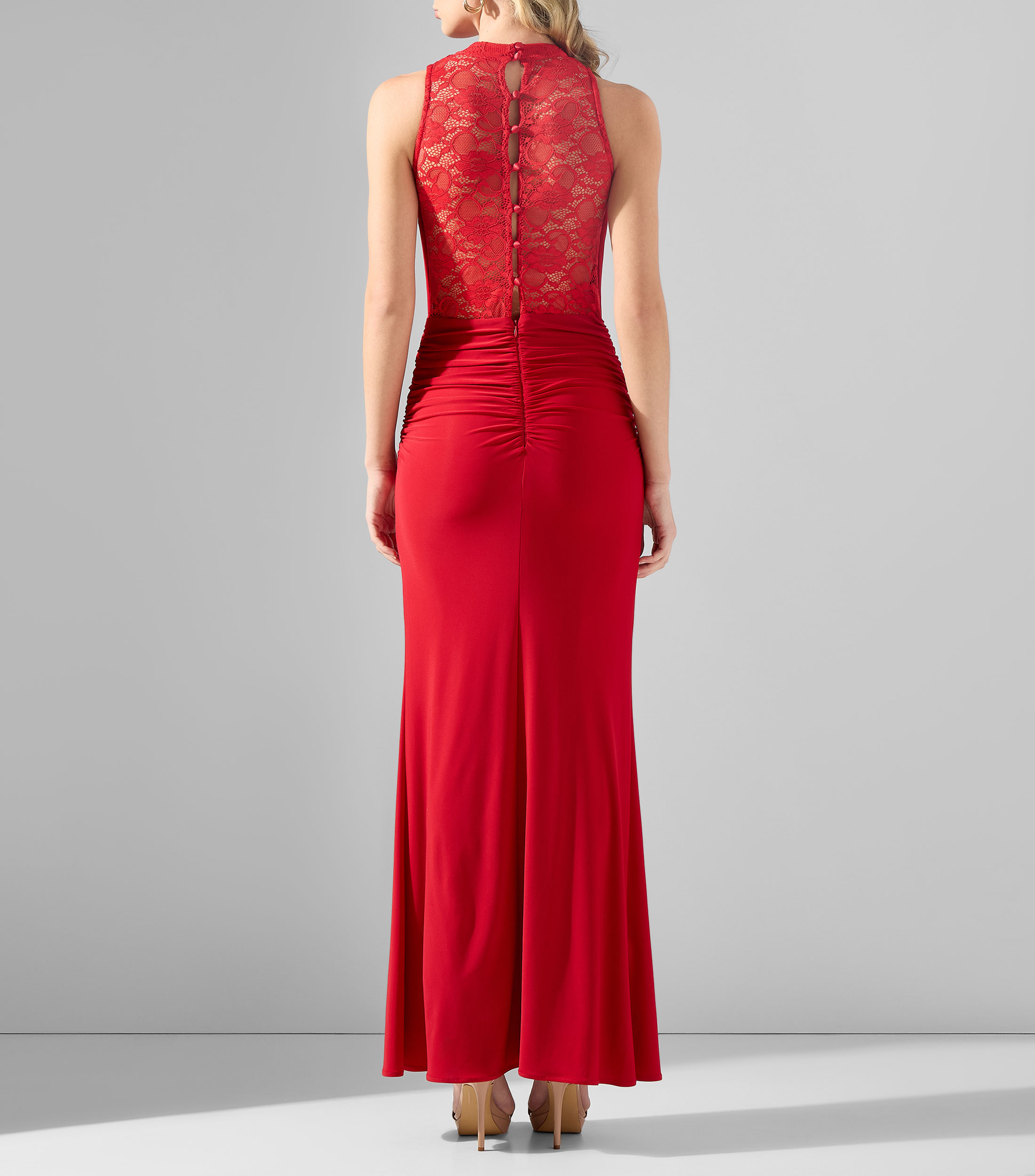 Vestido de fiesta maxi liso Mujer