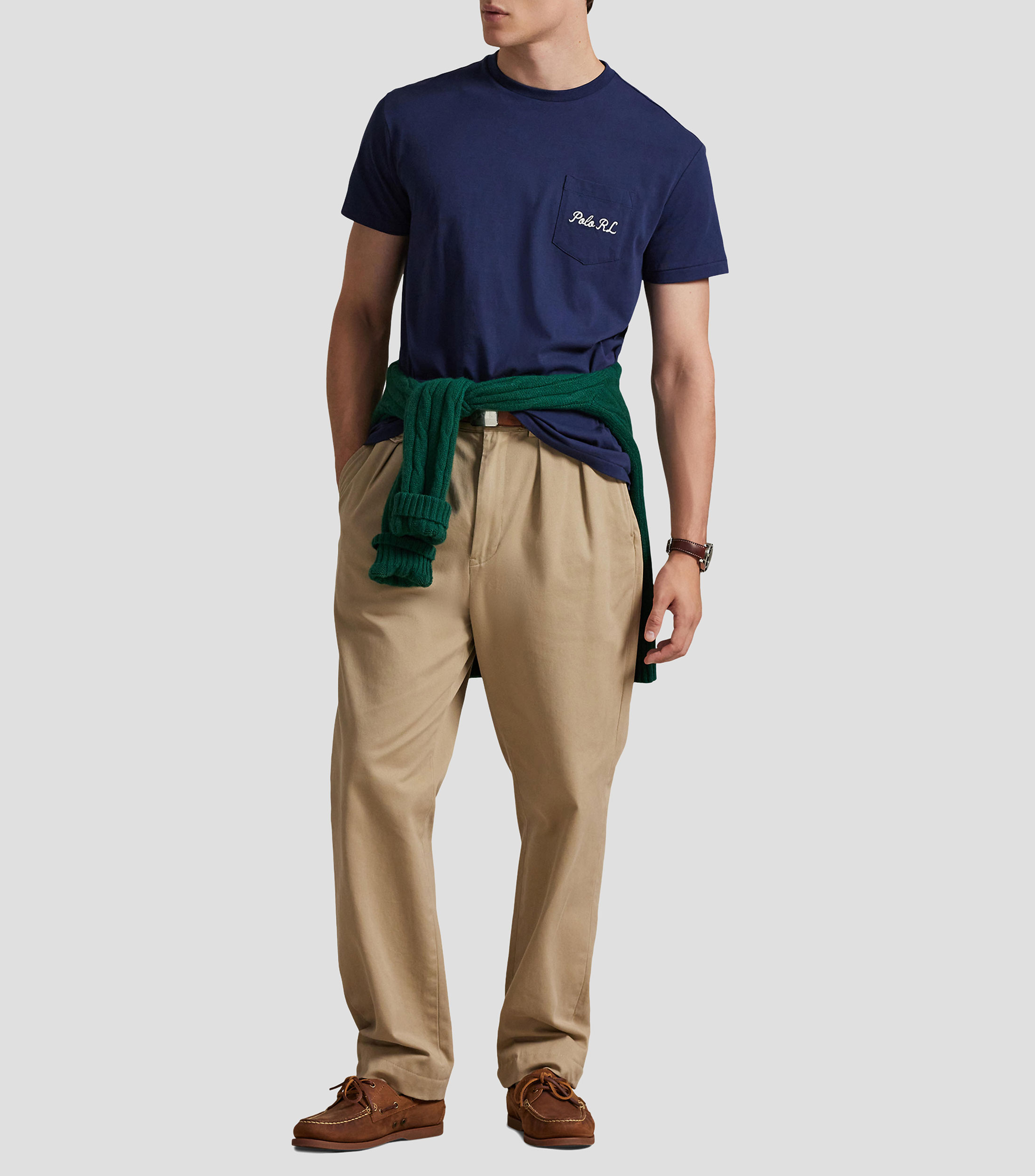 Playera cuello redondo manga corta sólida Hombre