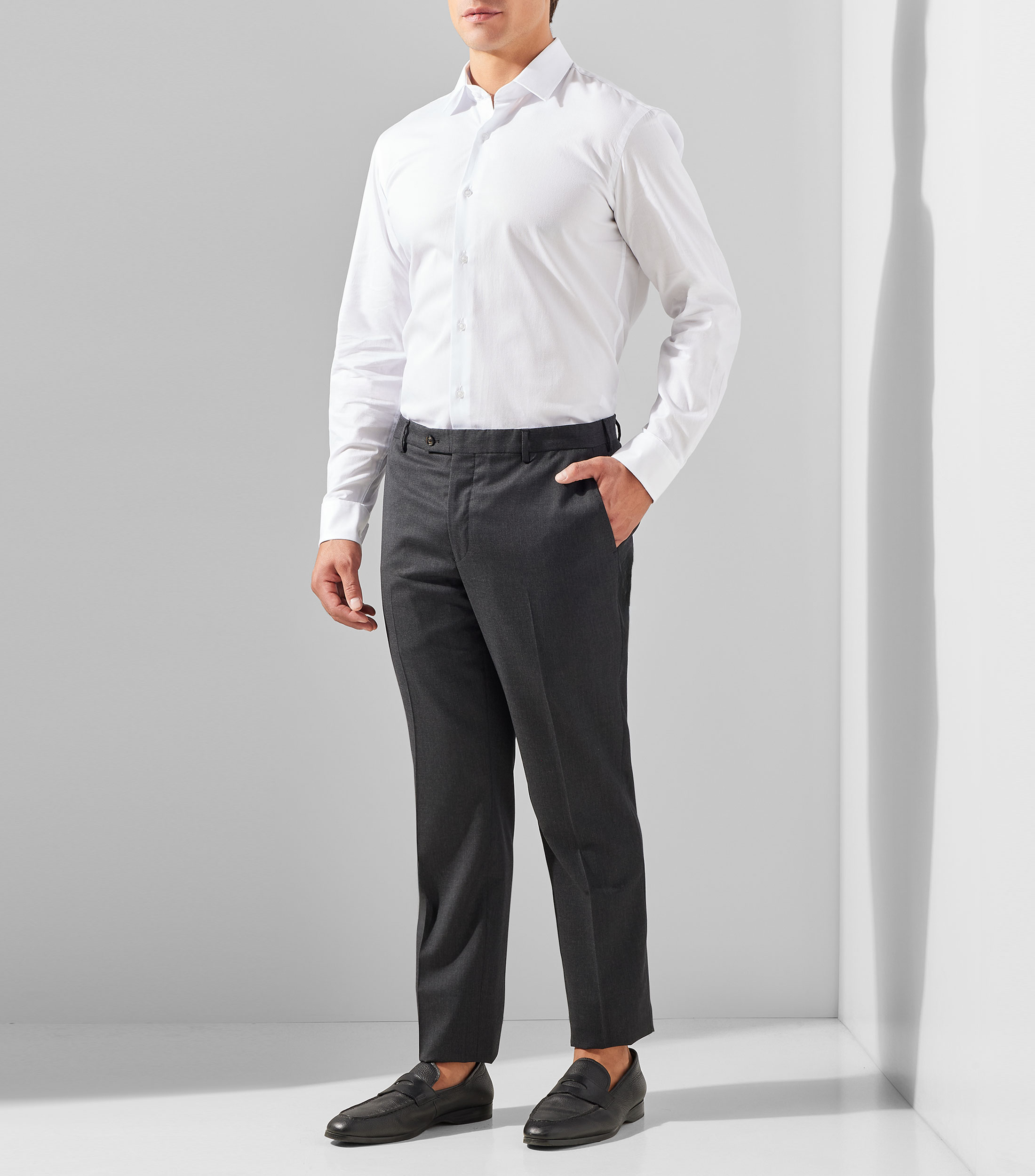 Camisa de vestir lisa manga larga Hombre
