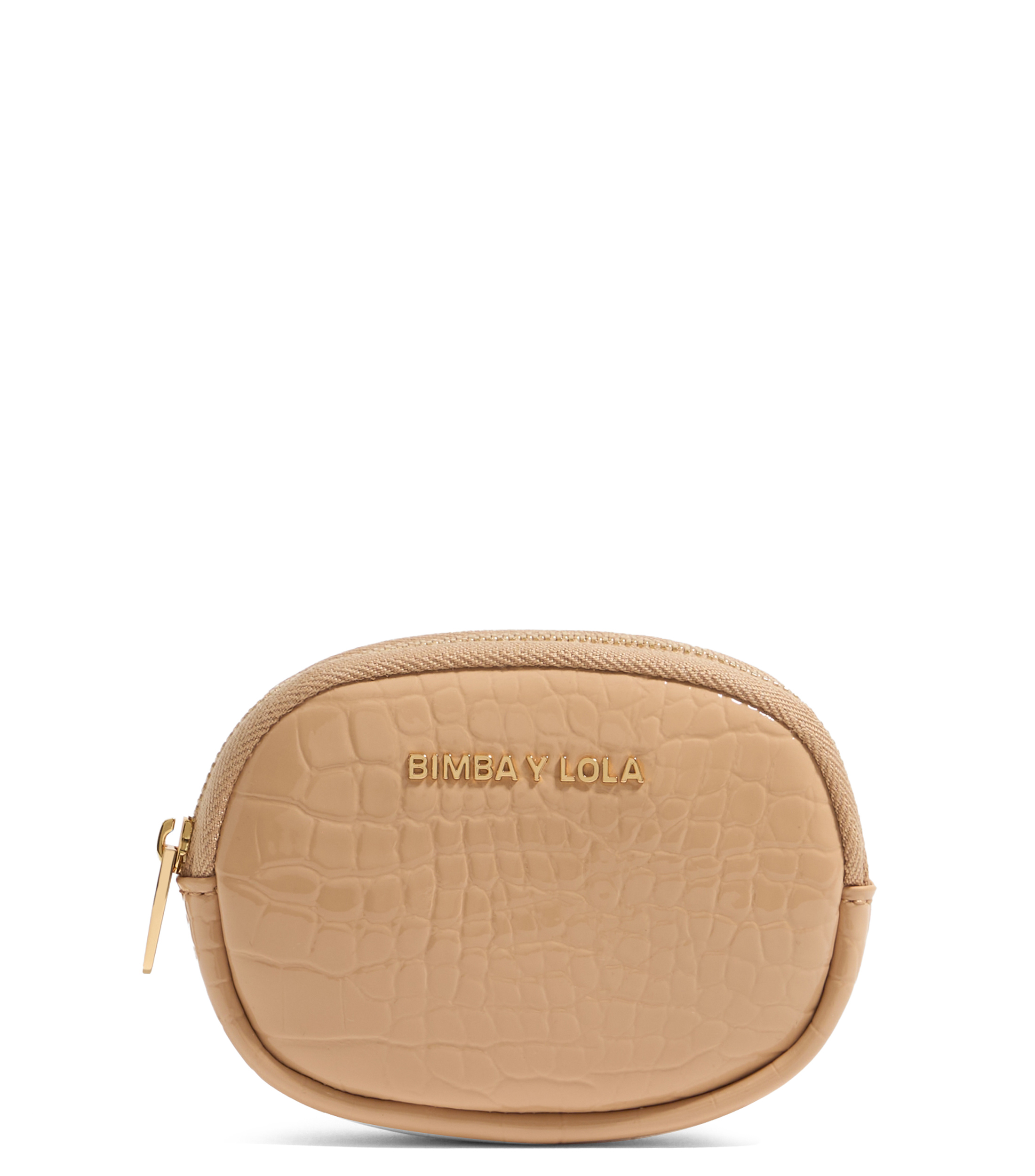 Bimba y Lola: Monedero ovalado grabado cocodrilo arena Mujer El