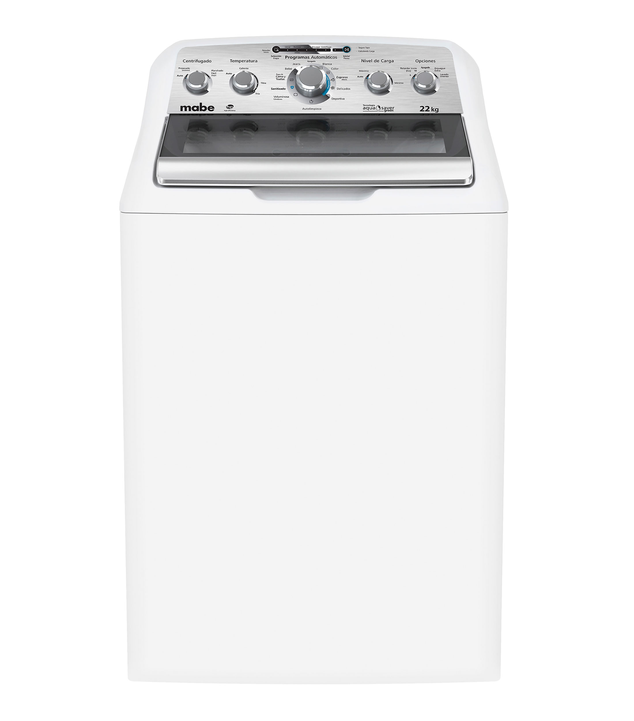 Lavadora automática 22 kg carga superior