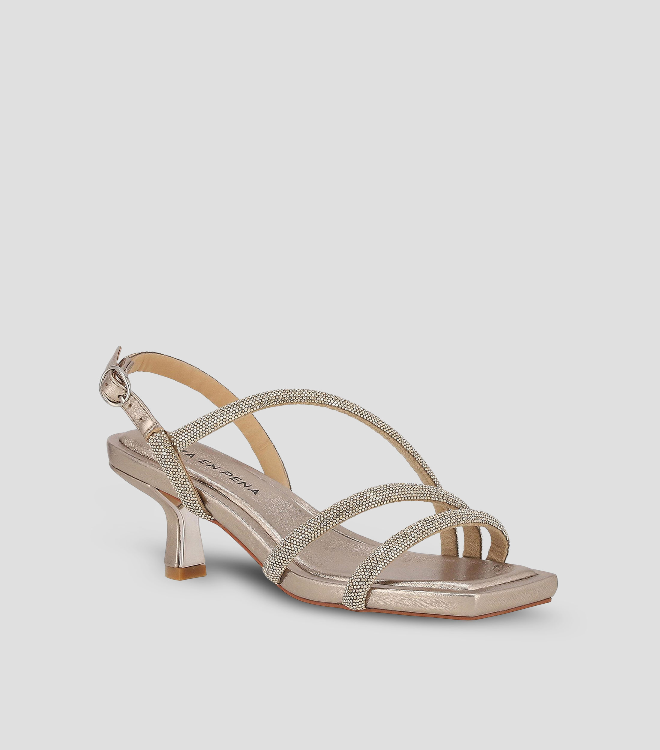 Sandalias con tacón medio de aguja Mujer