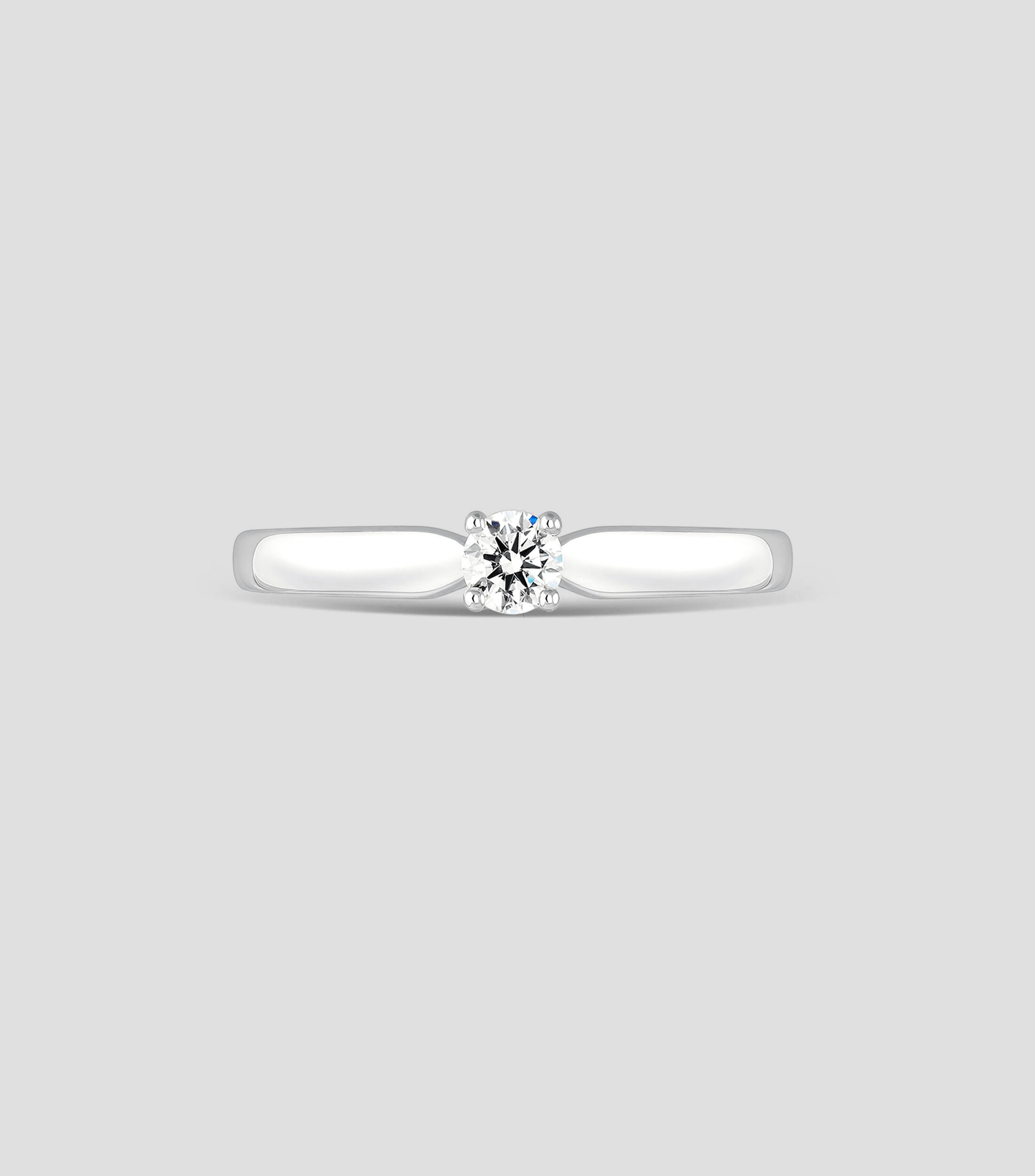 Anillo solitario en oro blanco 18 Kts con diamante Mujer Talla 15