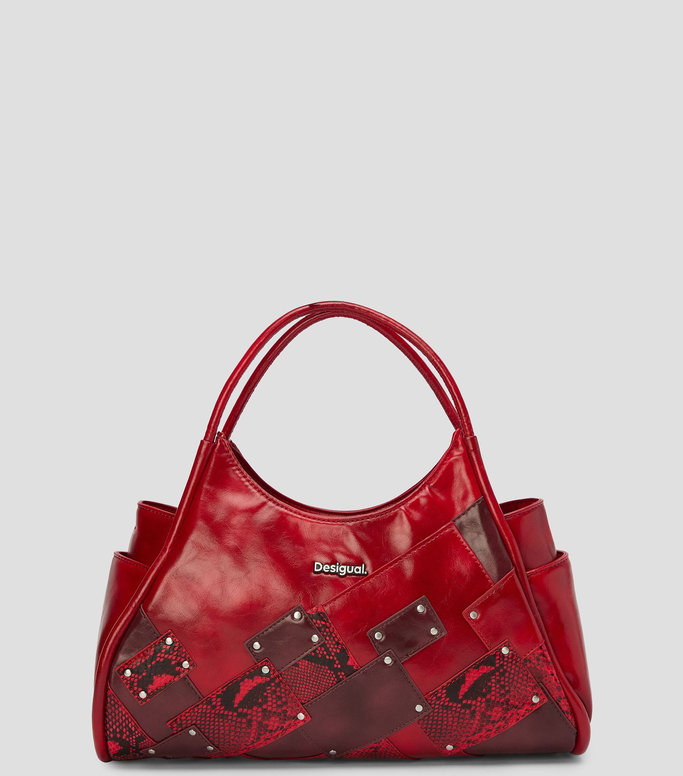 Bolsa shoulder roja Heritown Mini estampada Mujer
