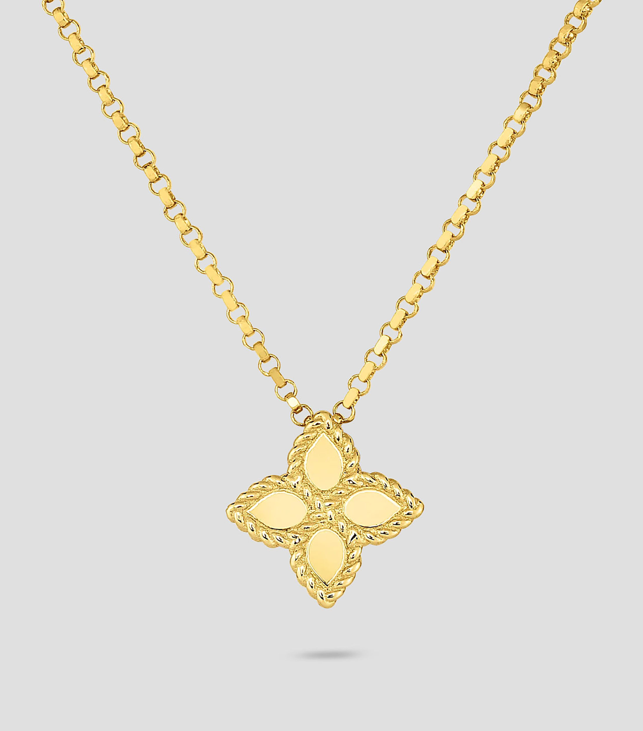 Collar flor en oro amarillo de 18 Kilates Princess Flower Mujer