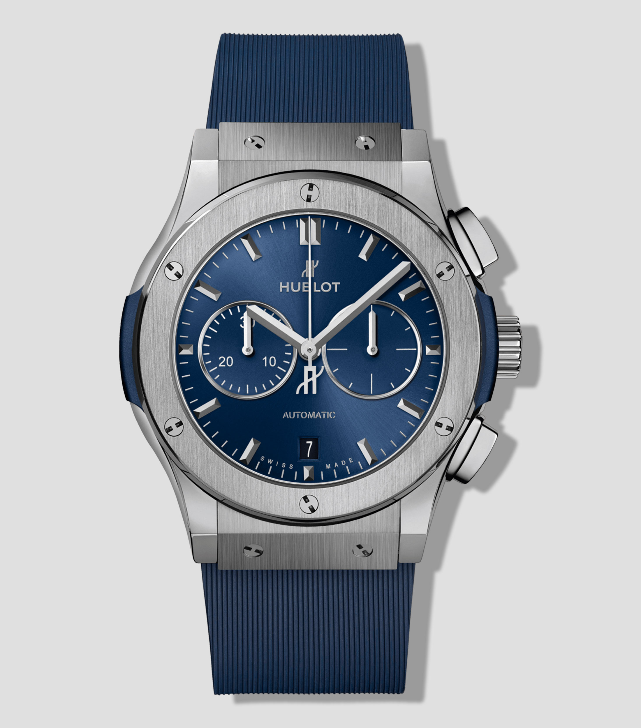 Reloj para Hombre Classic Fusion Chronograph Titanium casual plateado, azul