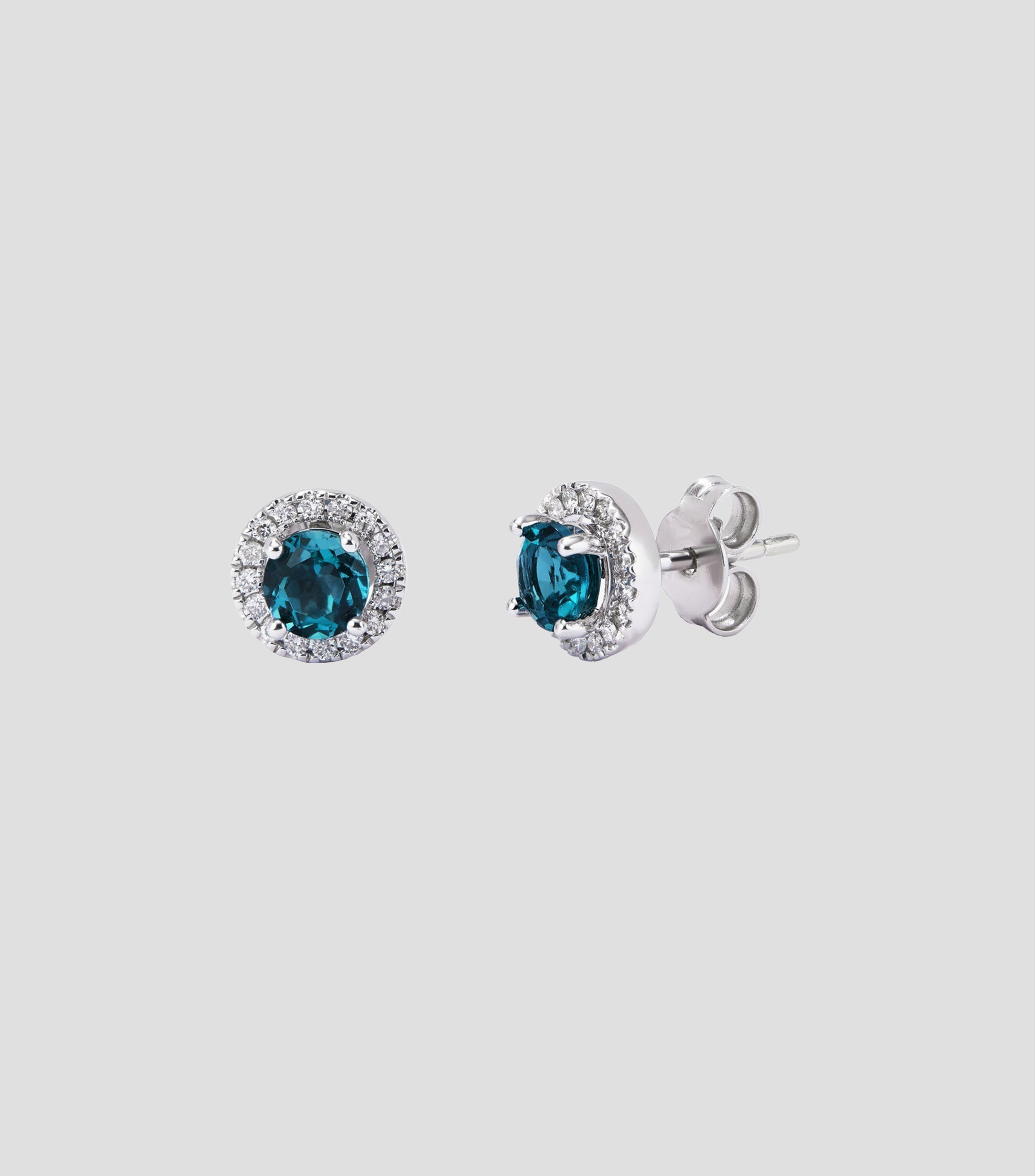 Aretes en Oro blanco de 18 Kilates con topacio y diamantes Veris Mujer