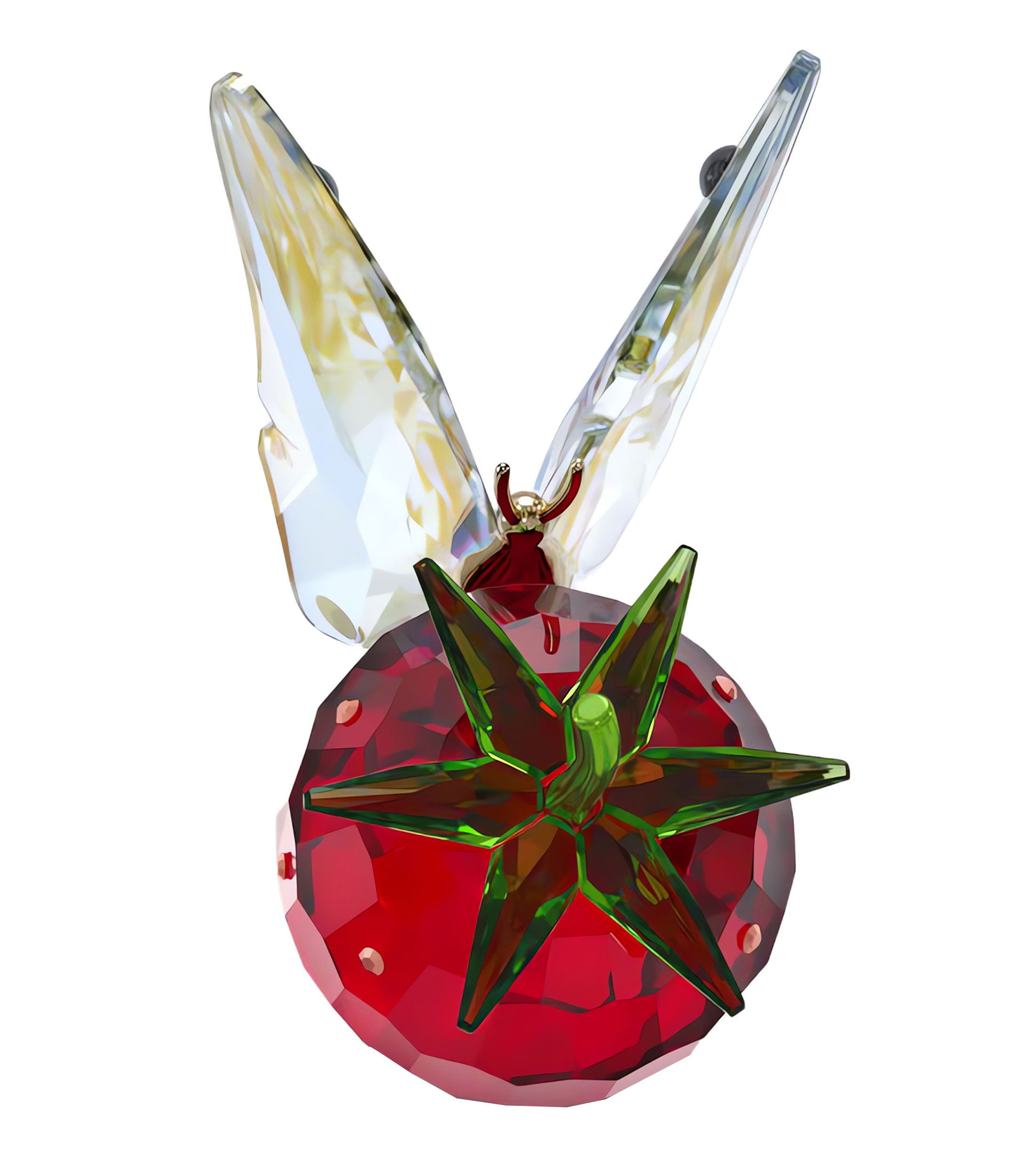Figura decorativa Idyllia Mariposa y Fresa en cristal