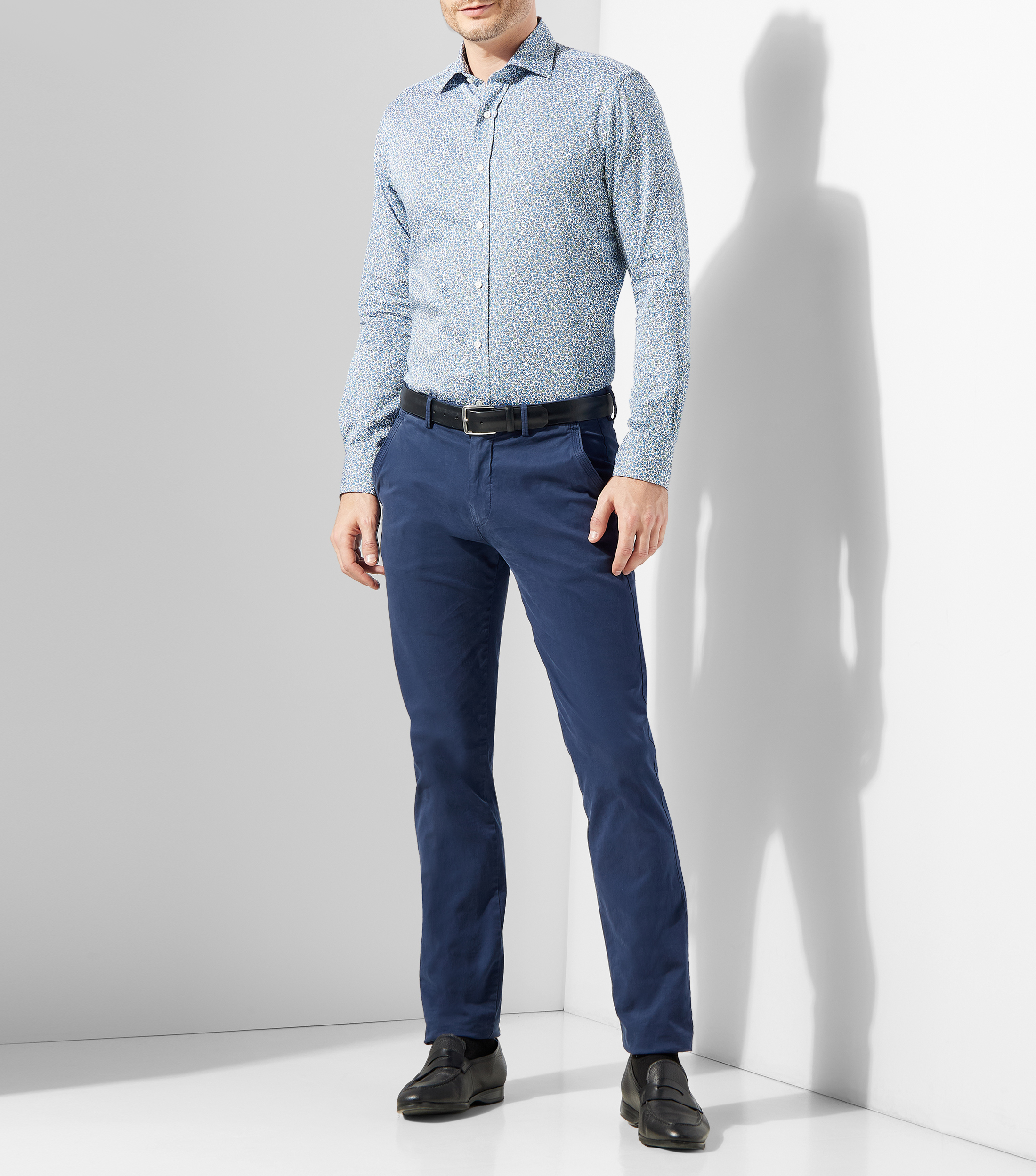 Camisa estampada manga larga Hombre