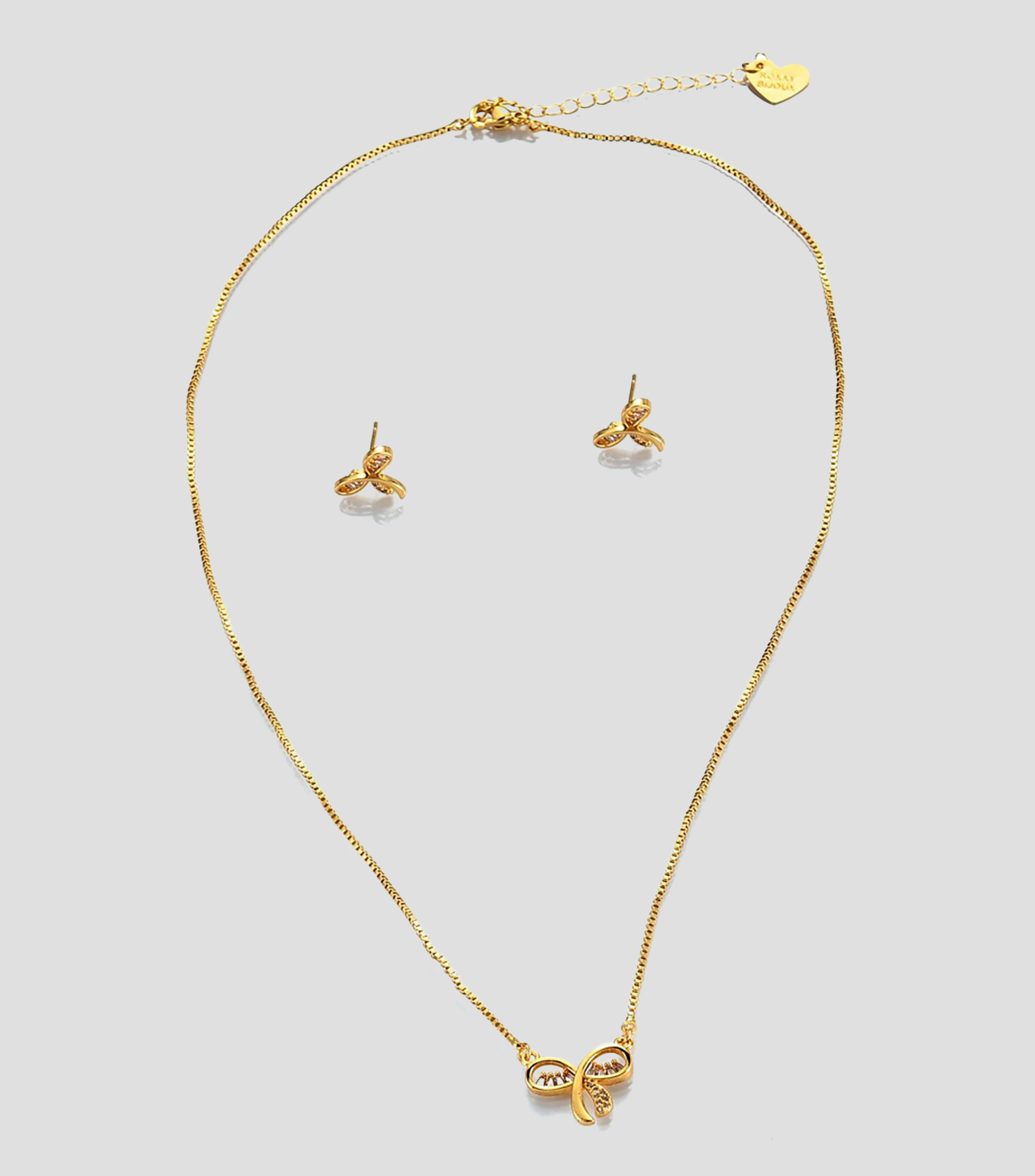 Set de collar y aretes en forma de moño Mujer