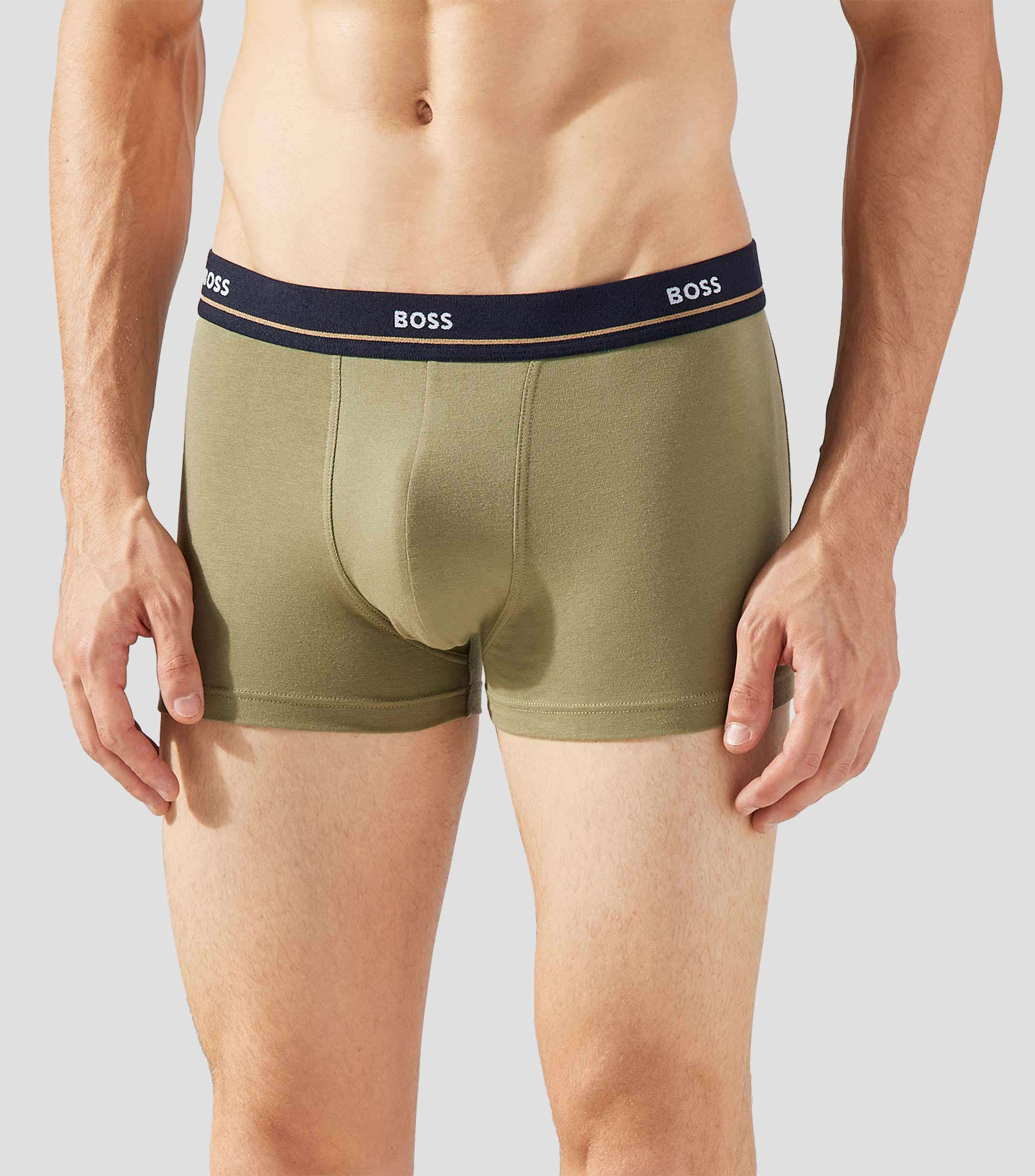 Set 5 bóxers de algodón elástico con logo en la cintura Hombre