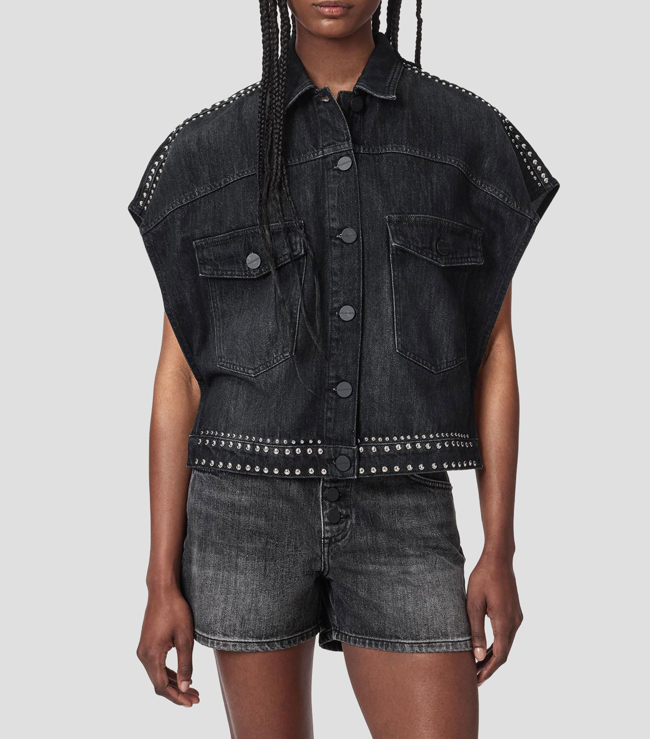 Camisa deslavada manga corta Mujer