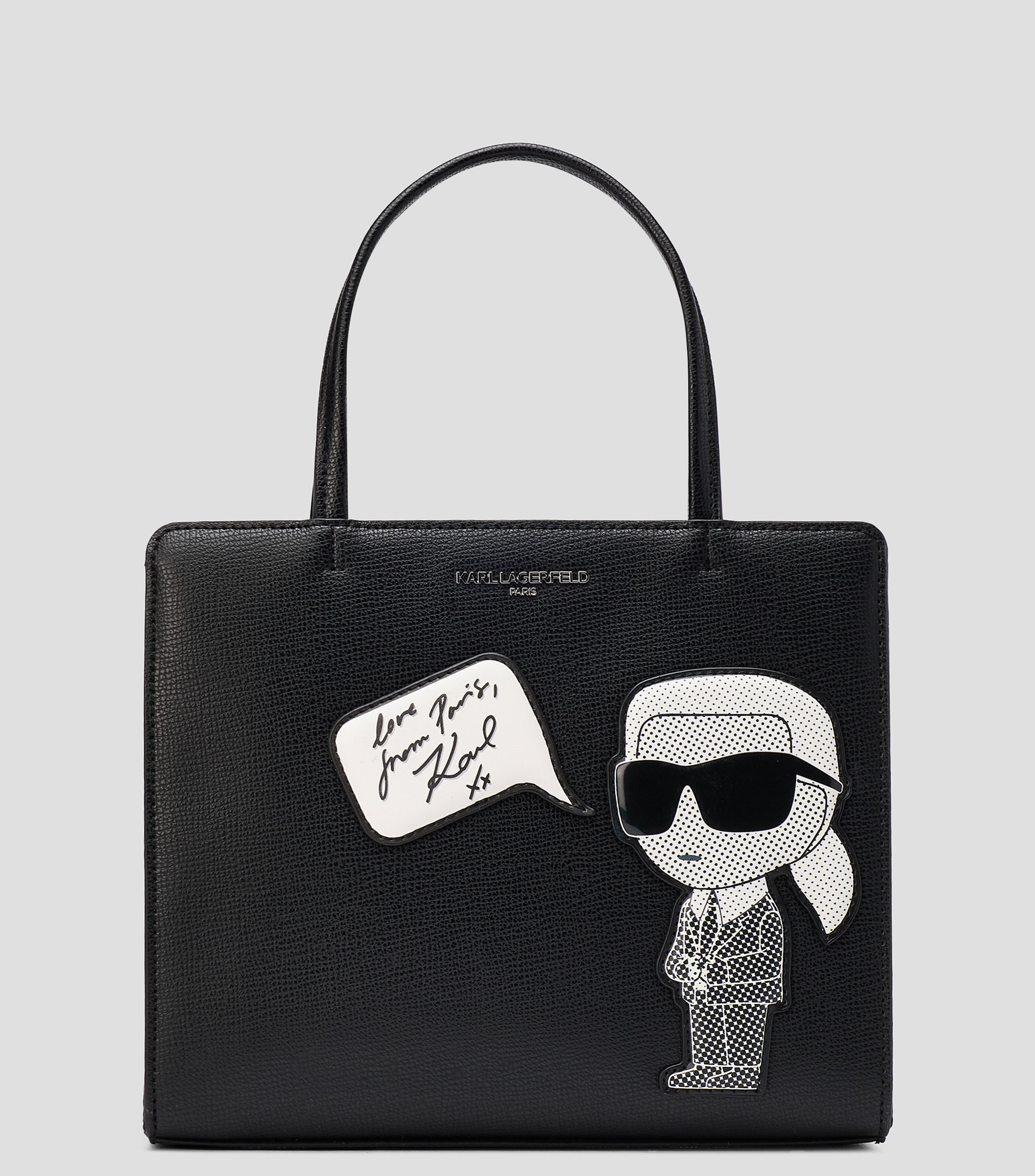 Bolsa satchel negra Maybelle estampada Mujer