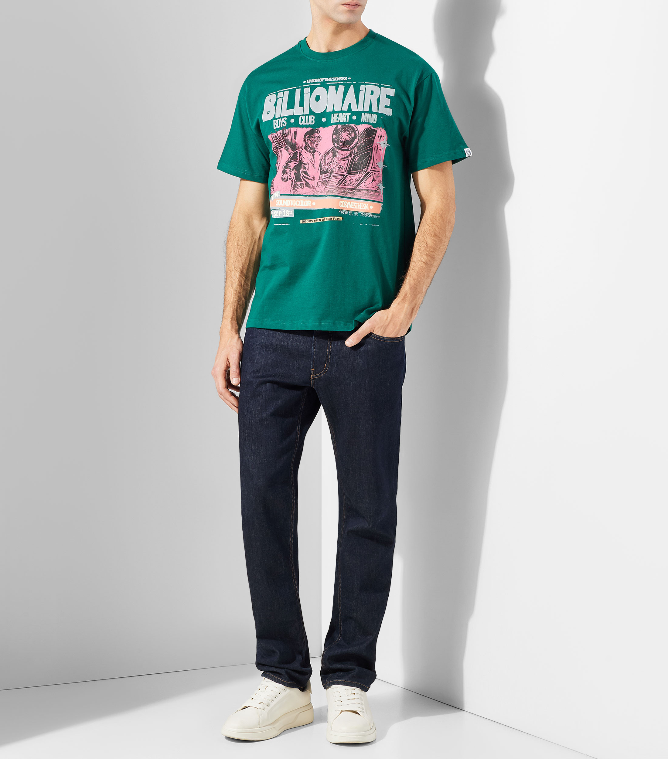 Playera cuello redondo manga corta estampada Hombre