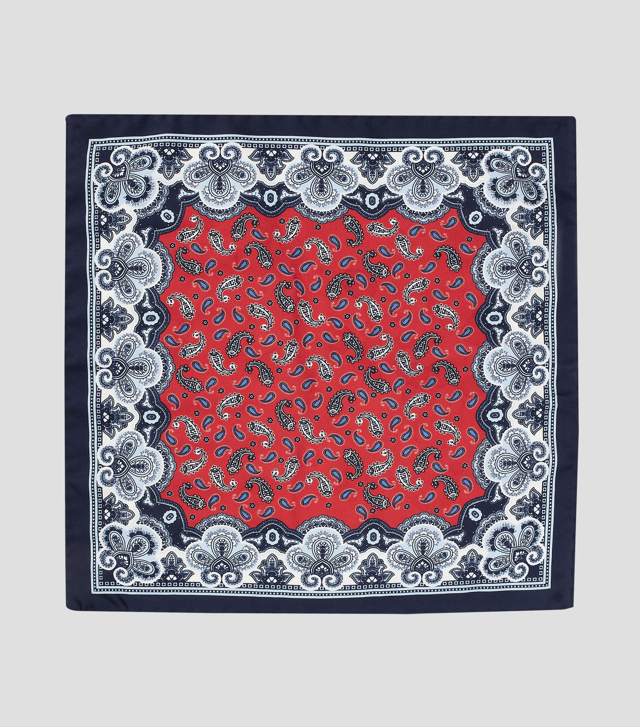 Pañuelo en seda multicolor estampado Hombre