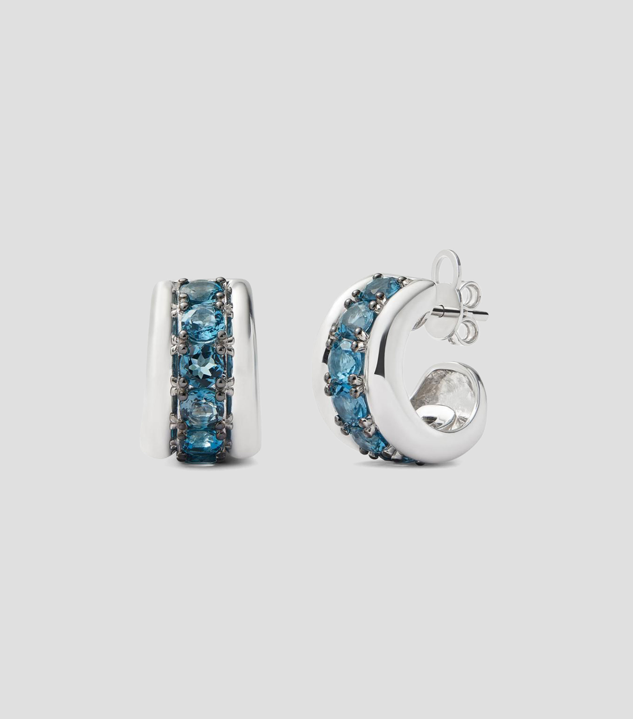 Aretes en Plata .925 con pave de topacios swiss Mujer