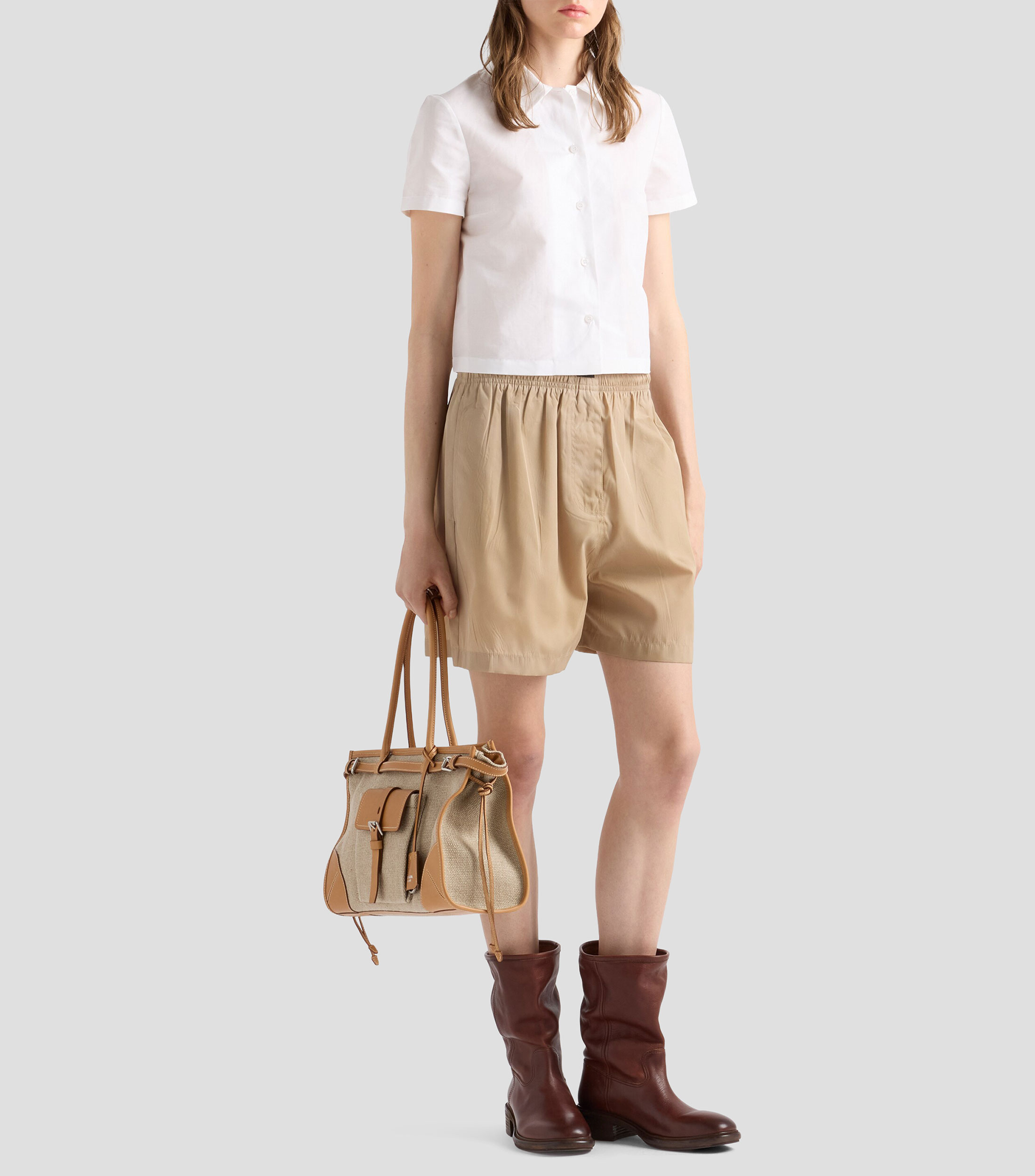 Camisa liso manga corta Mujer