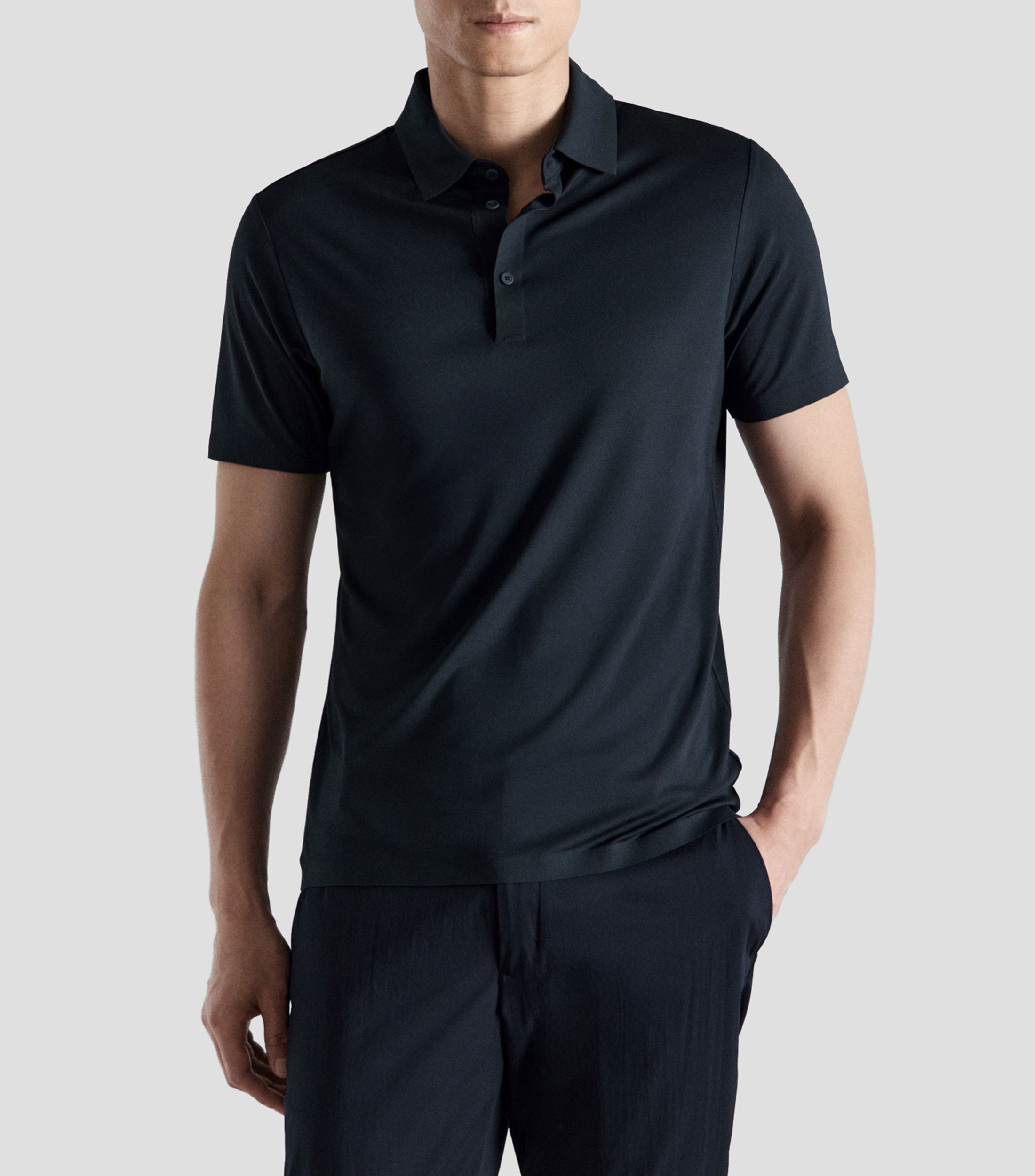 Playera tipo polo manga corta lisa Hombre