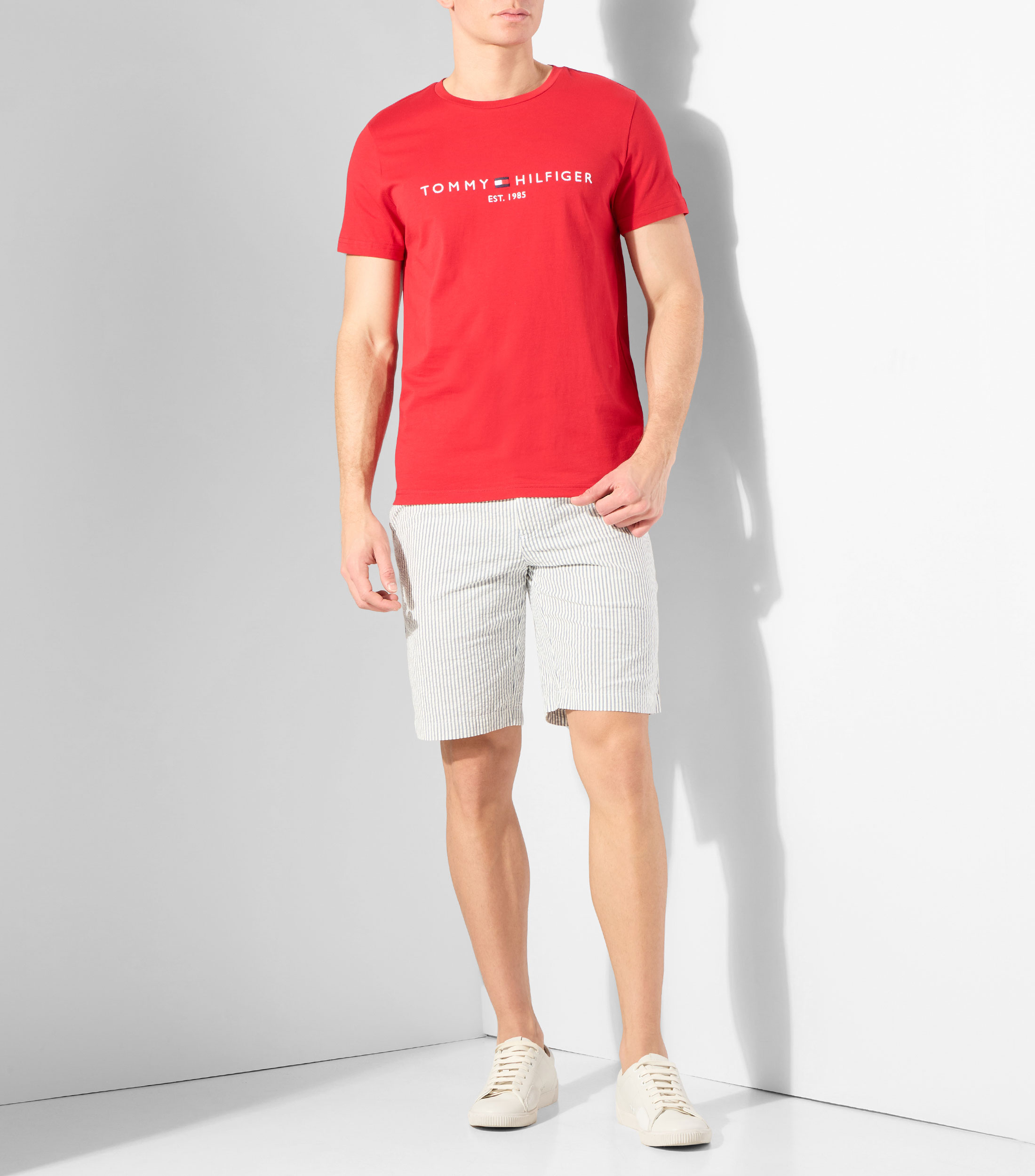 Playera de cuello redondo con manga corta con bordado Hombre