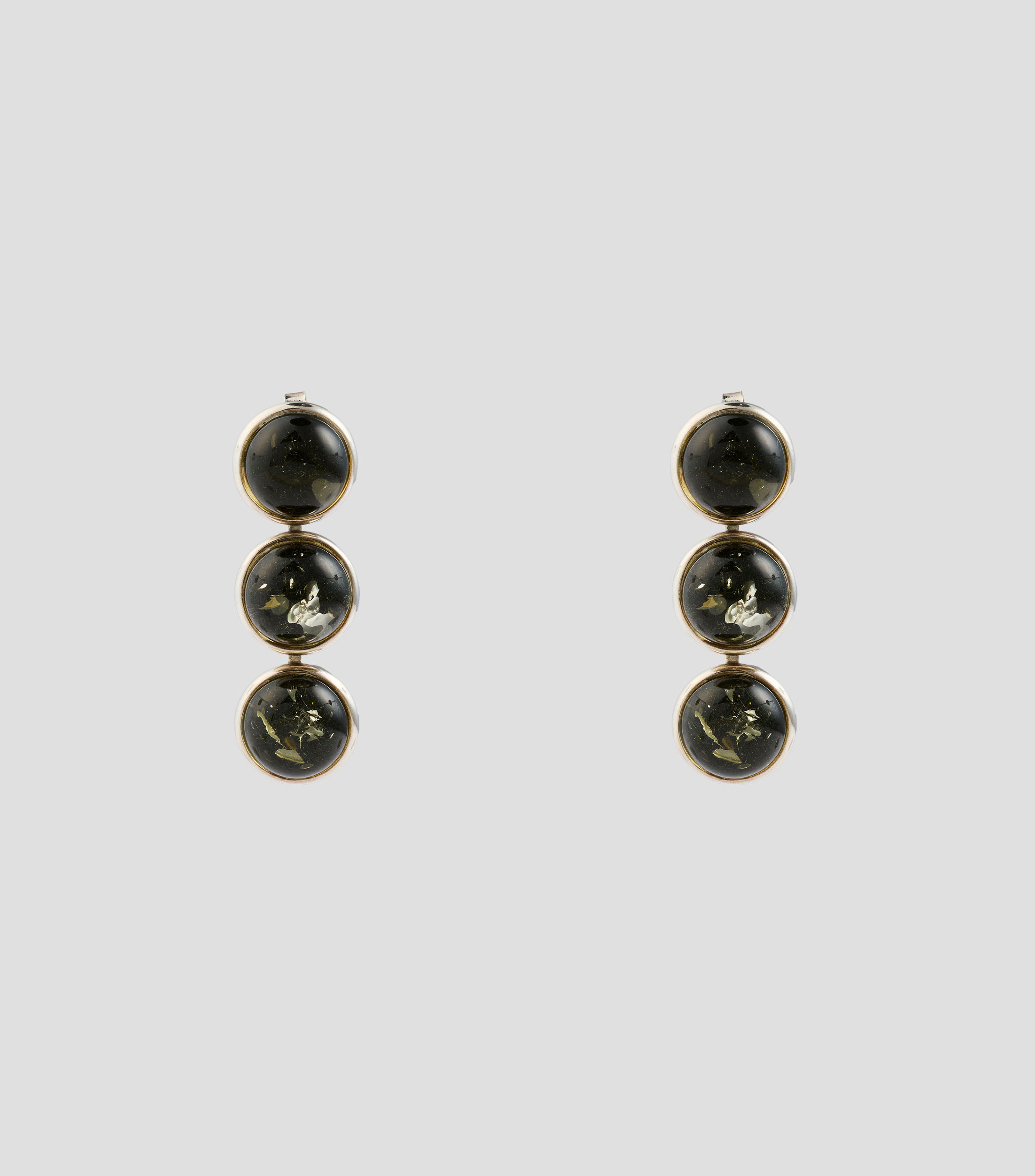 Aretes en plata .925 con ámbar báltico Mujer
