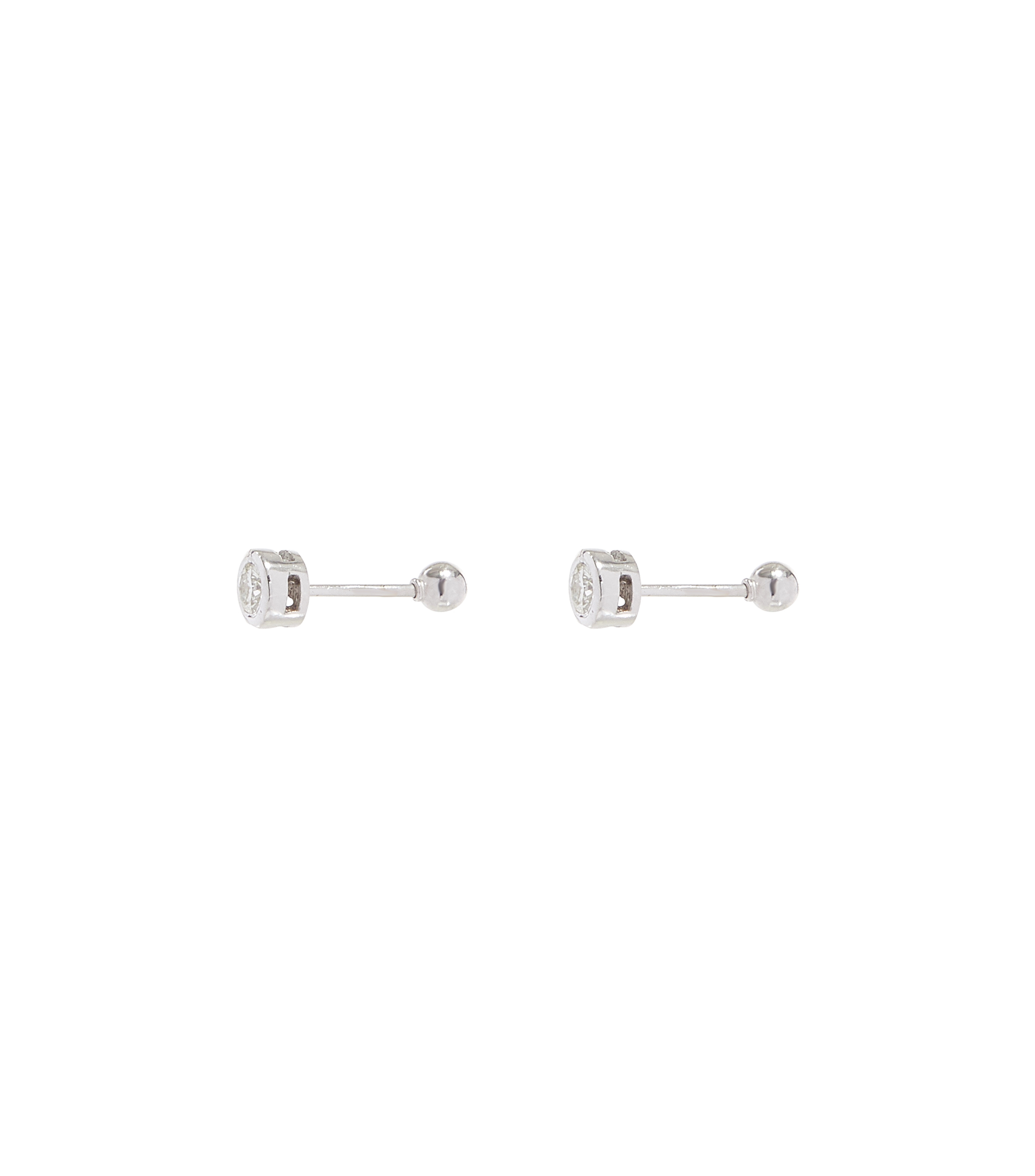 Aretes en oro blanco de 14 Kts Mujer