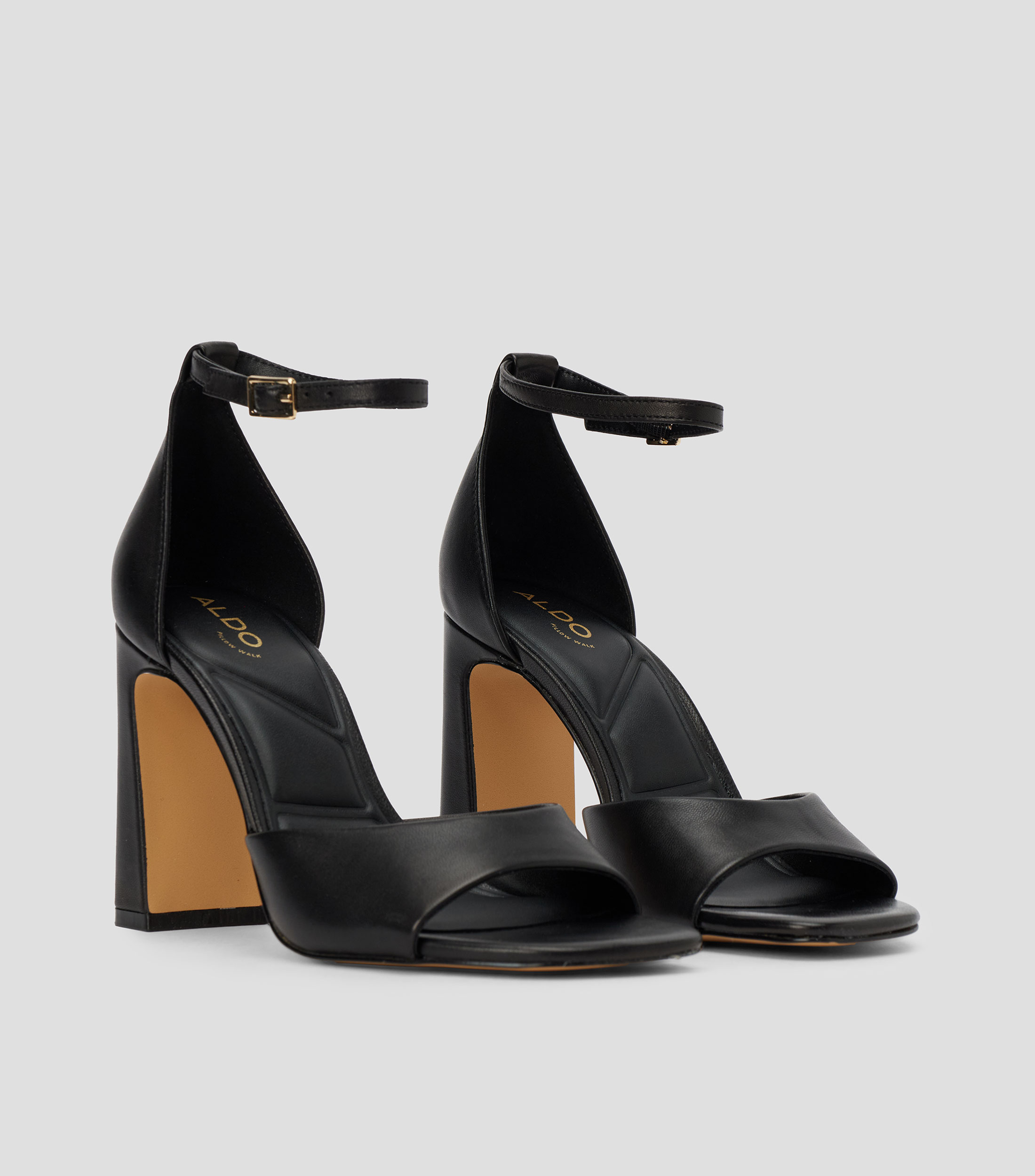 Sandalias con tacón alto y ancho Mujer