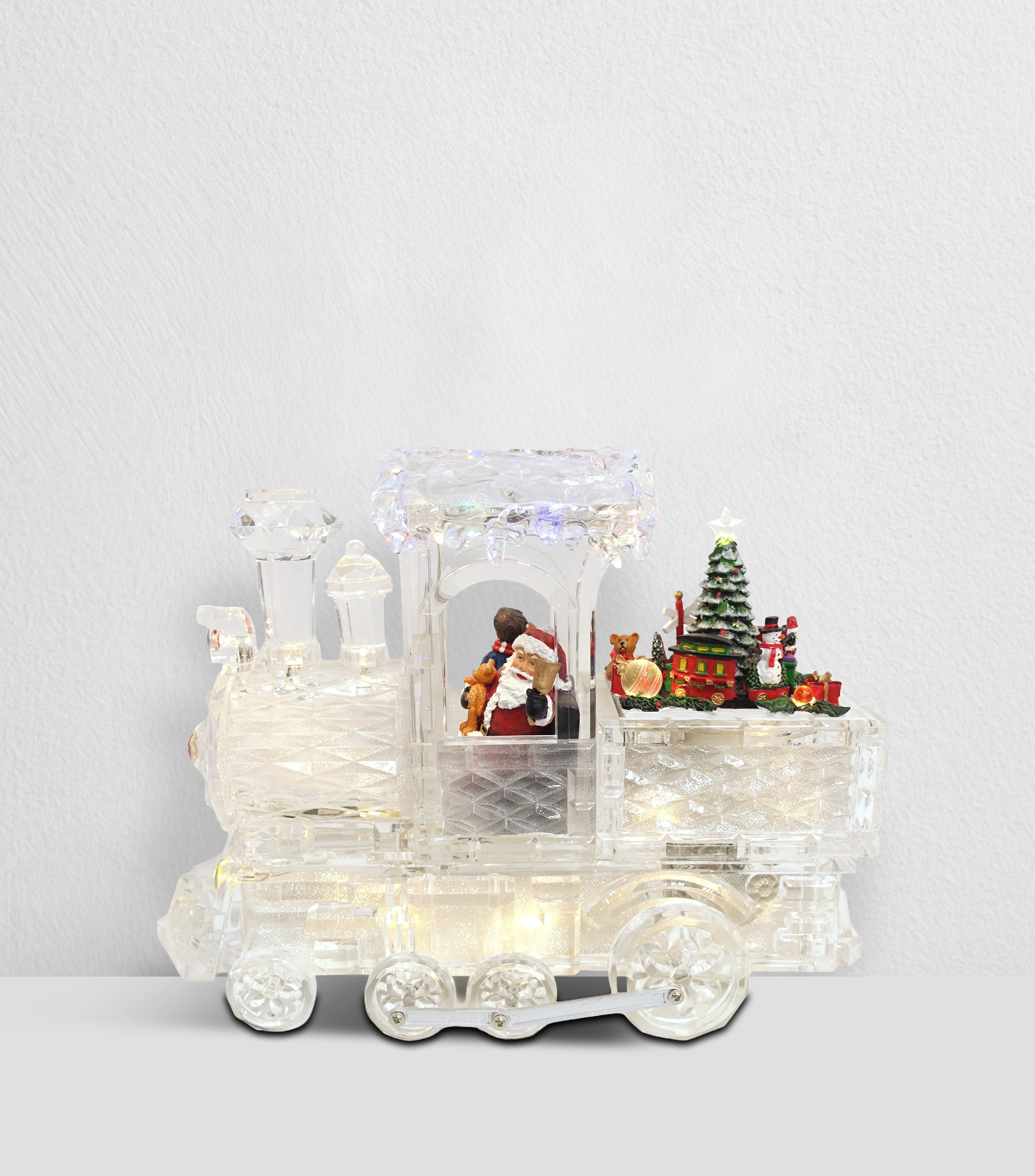 Figura decorativa Navideña Tren de Santa con luz y música