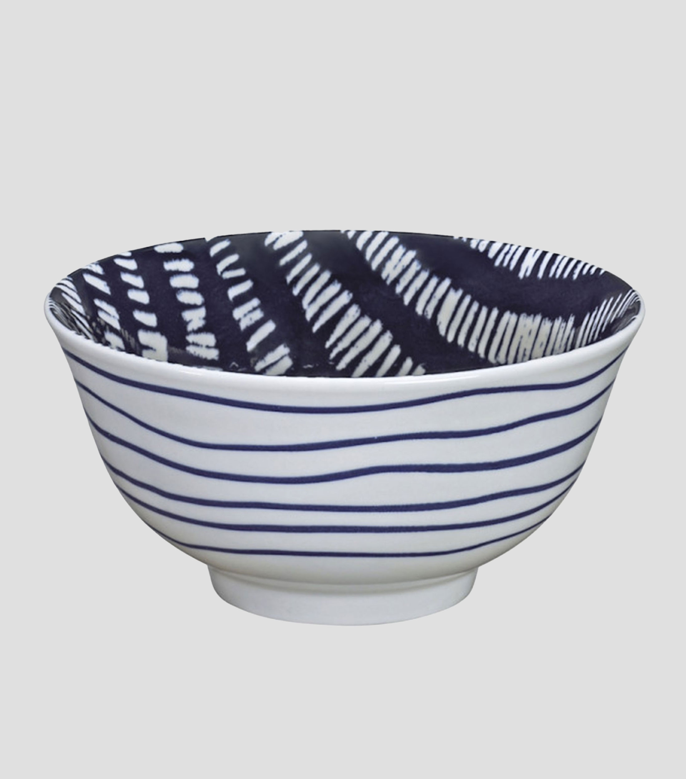 Bowl a rayas en porcelana