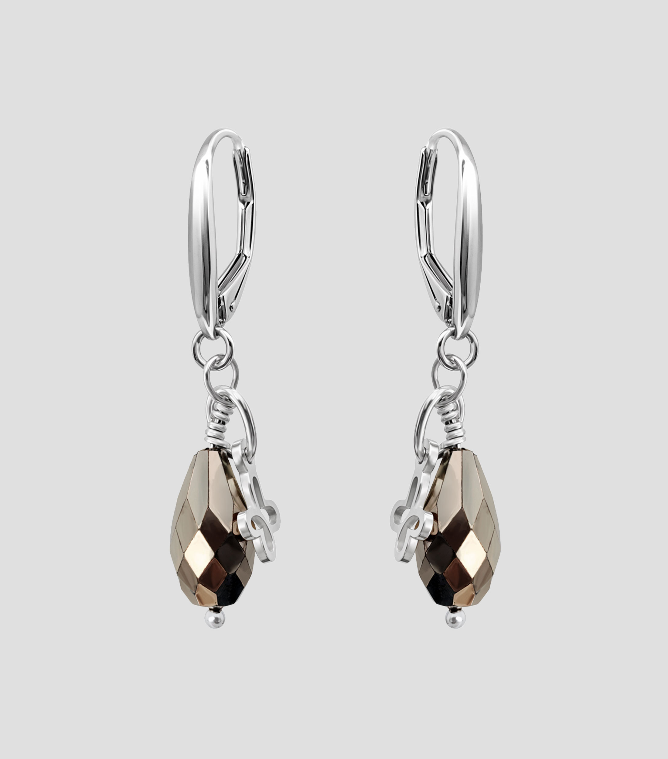 Aretes en Plata .925 Mariposa con pirita Mujer