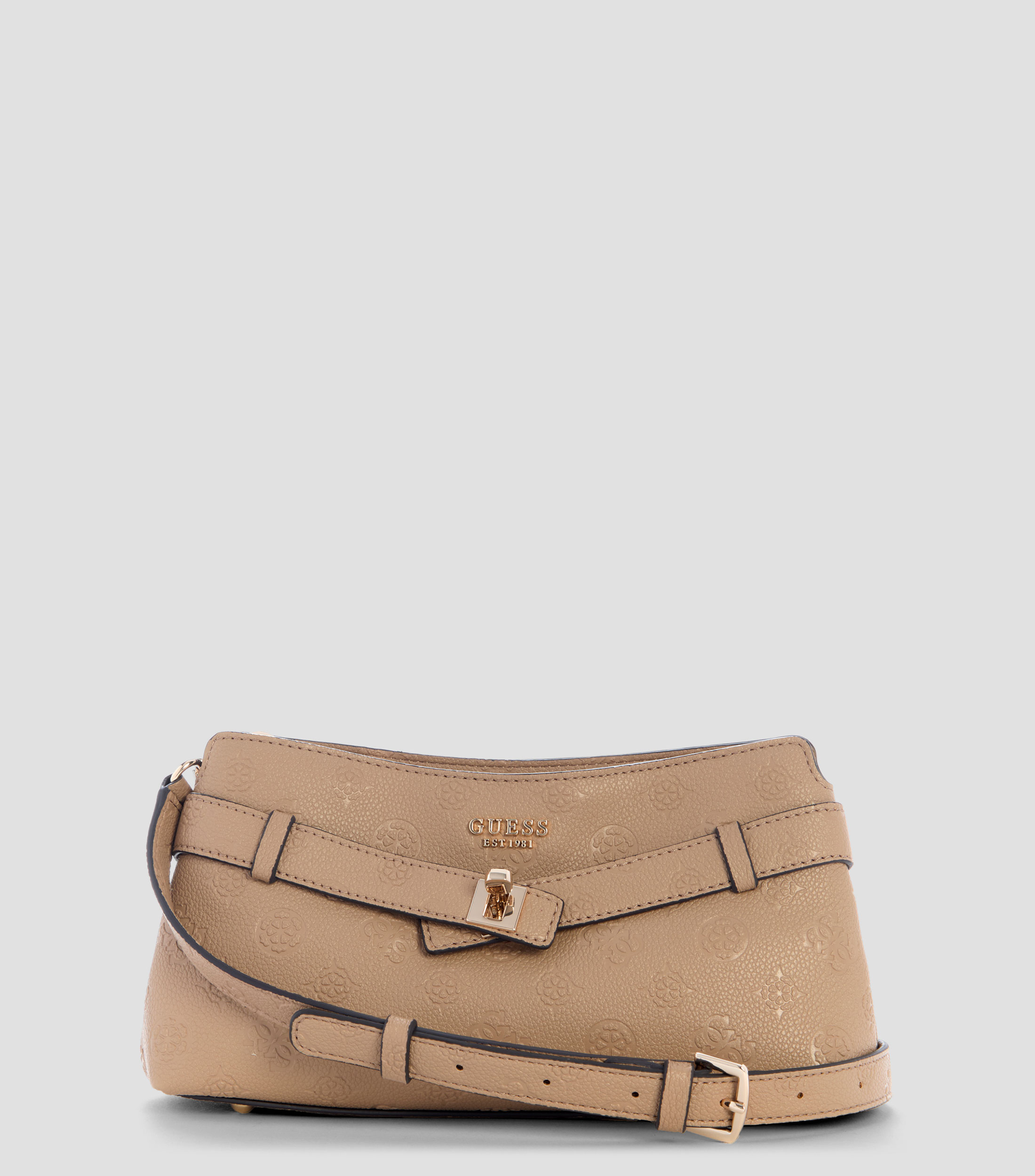 Bolsa crossbody café sólida Mujer